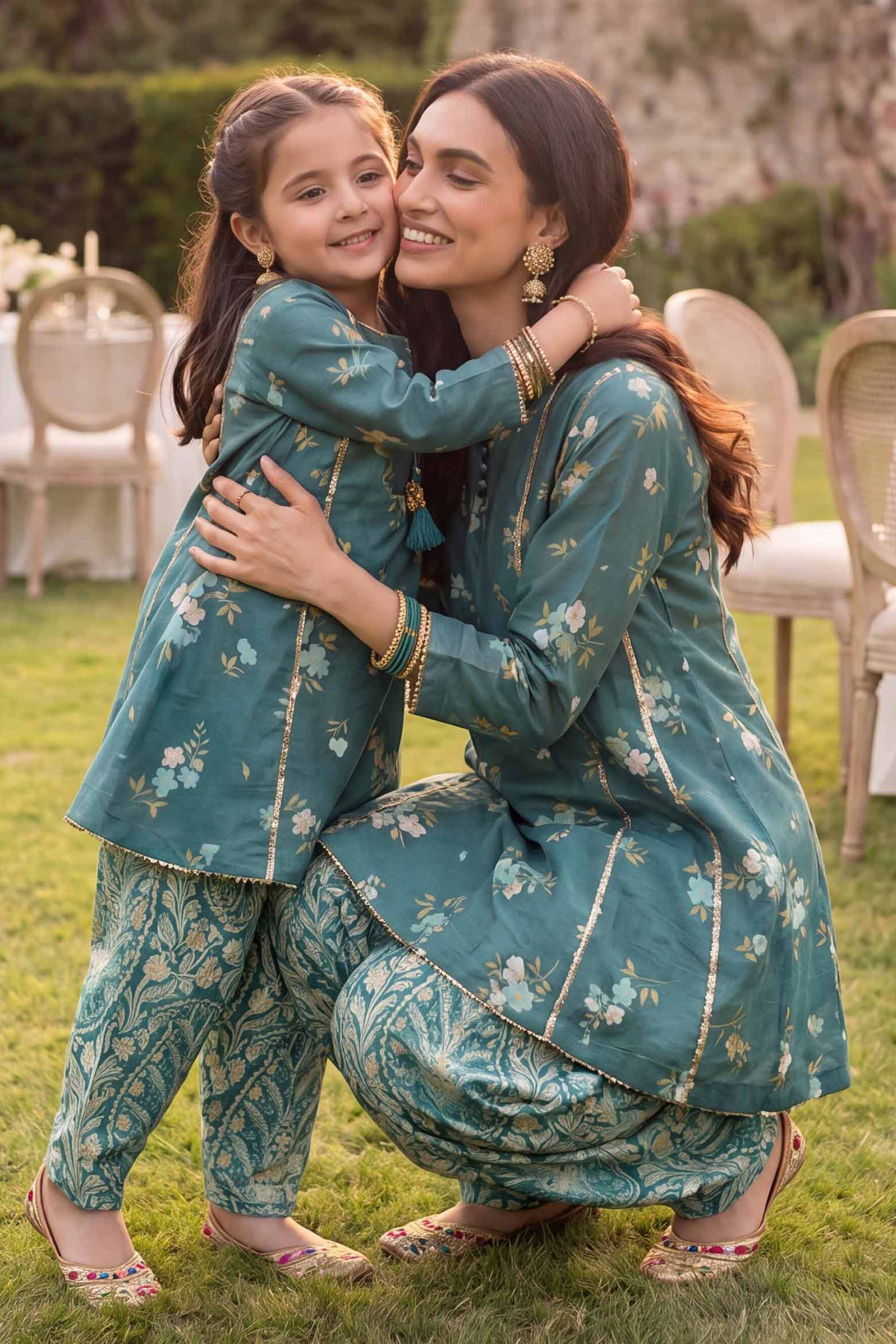 2 Piece - Printed Suit - PMD26-06 D Green Lawn 2PC Printed READY TO WEAR
