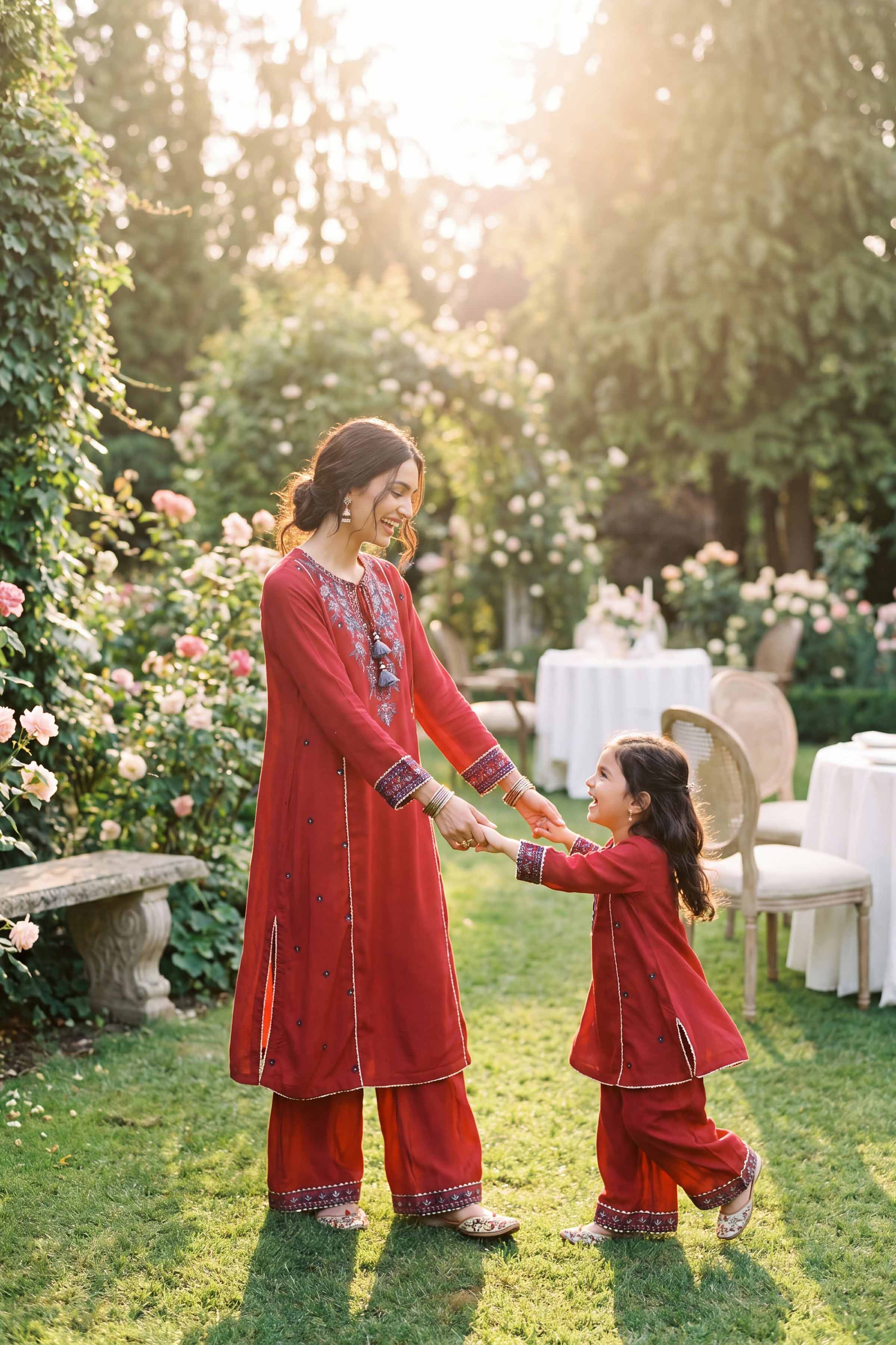2 Piece - Embroidered Suit - PMD26-12 M