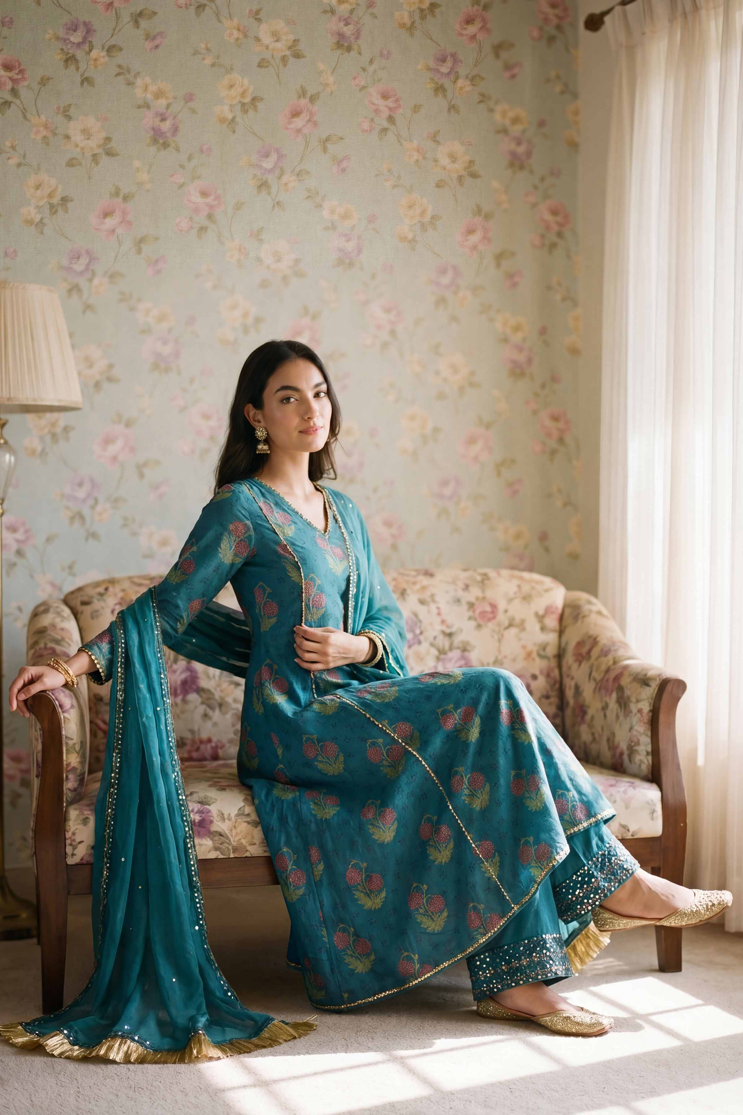 3 Piece - Embroidered Suit - PMD26-40 M