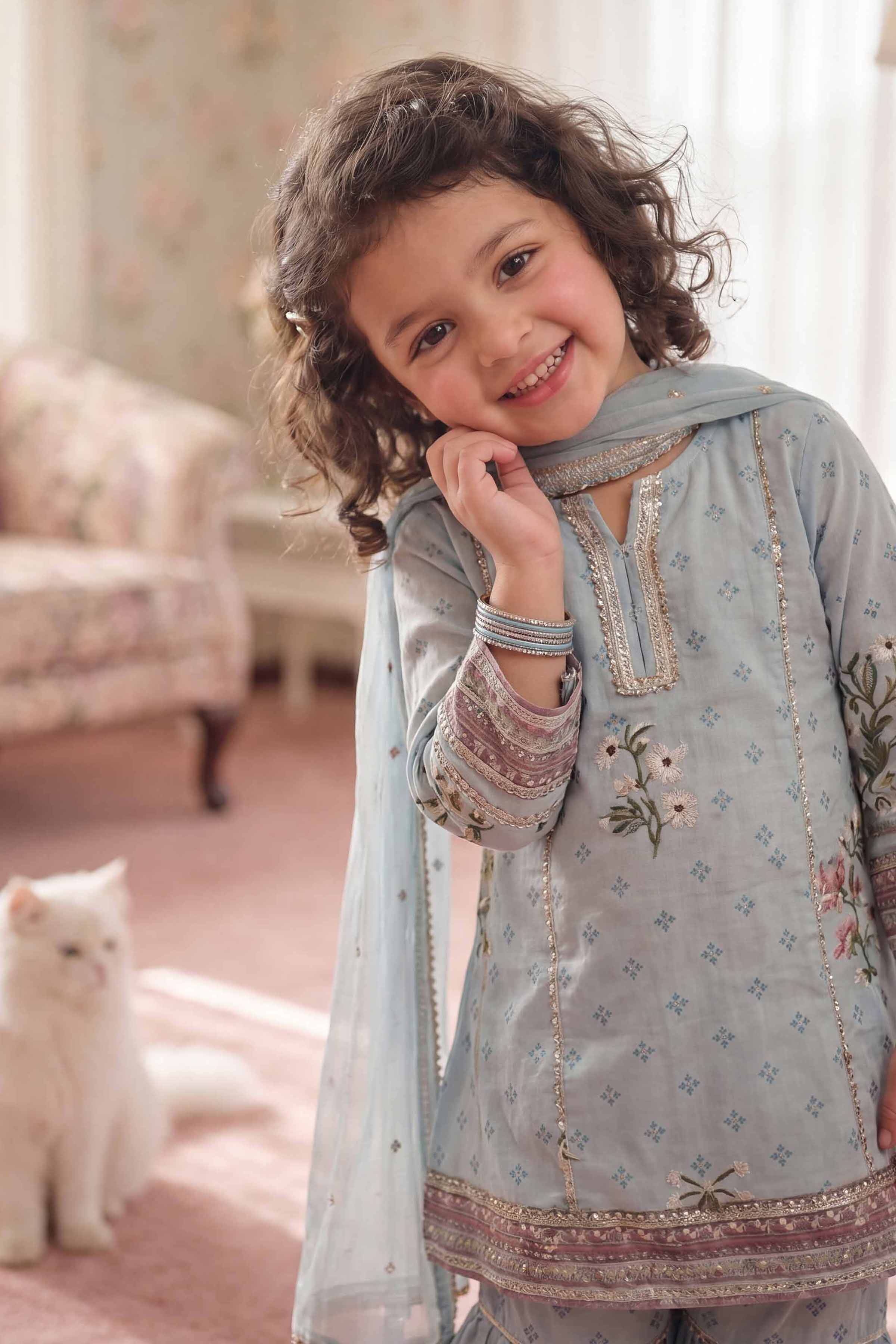 3 Piece - Embroidered Suit - PMD26-43 D Green Lawn  Embroidered Straight shirt