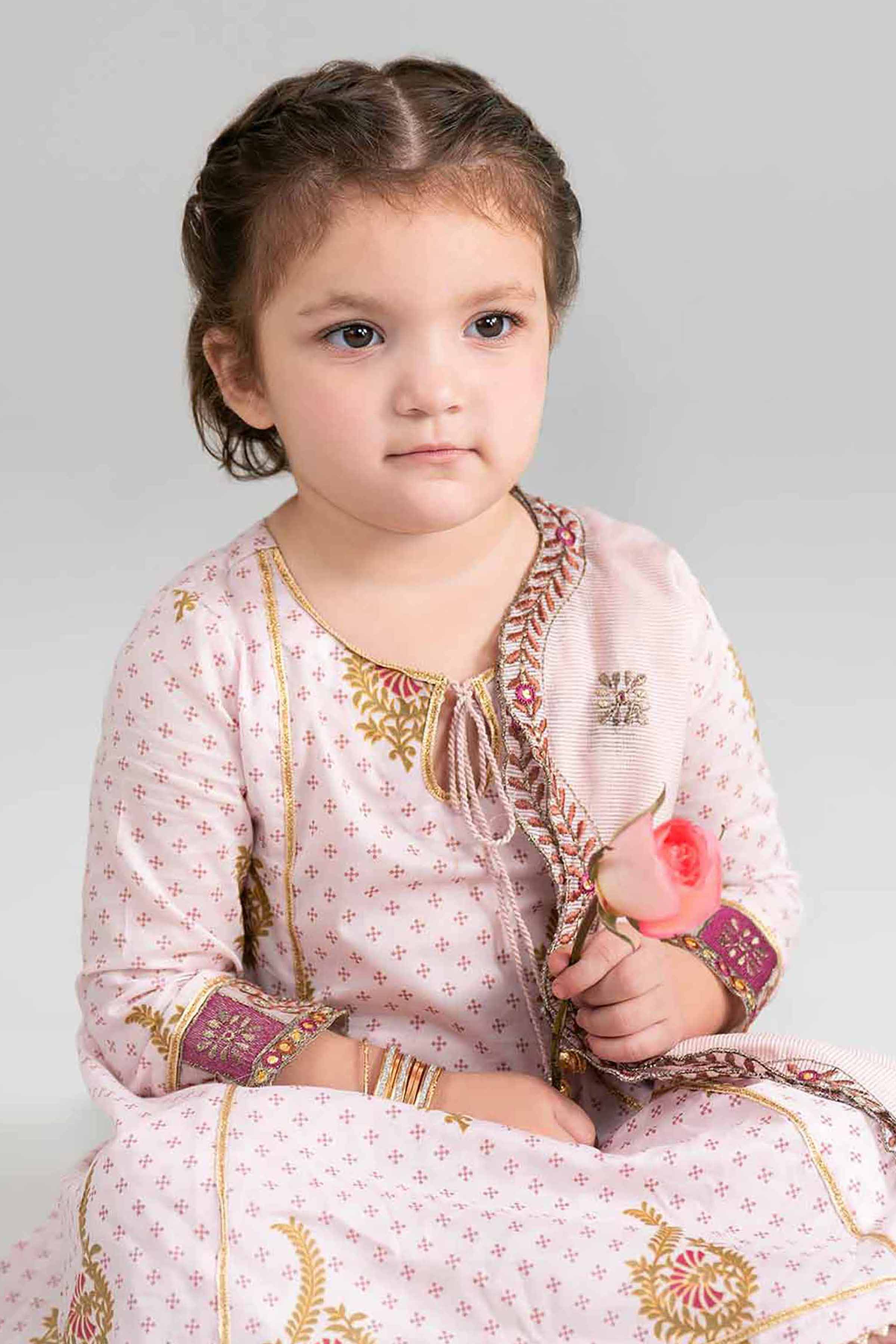 3 Piece - Printed Embroidered Suit - PMD26-44 D
