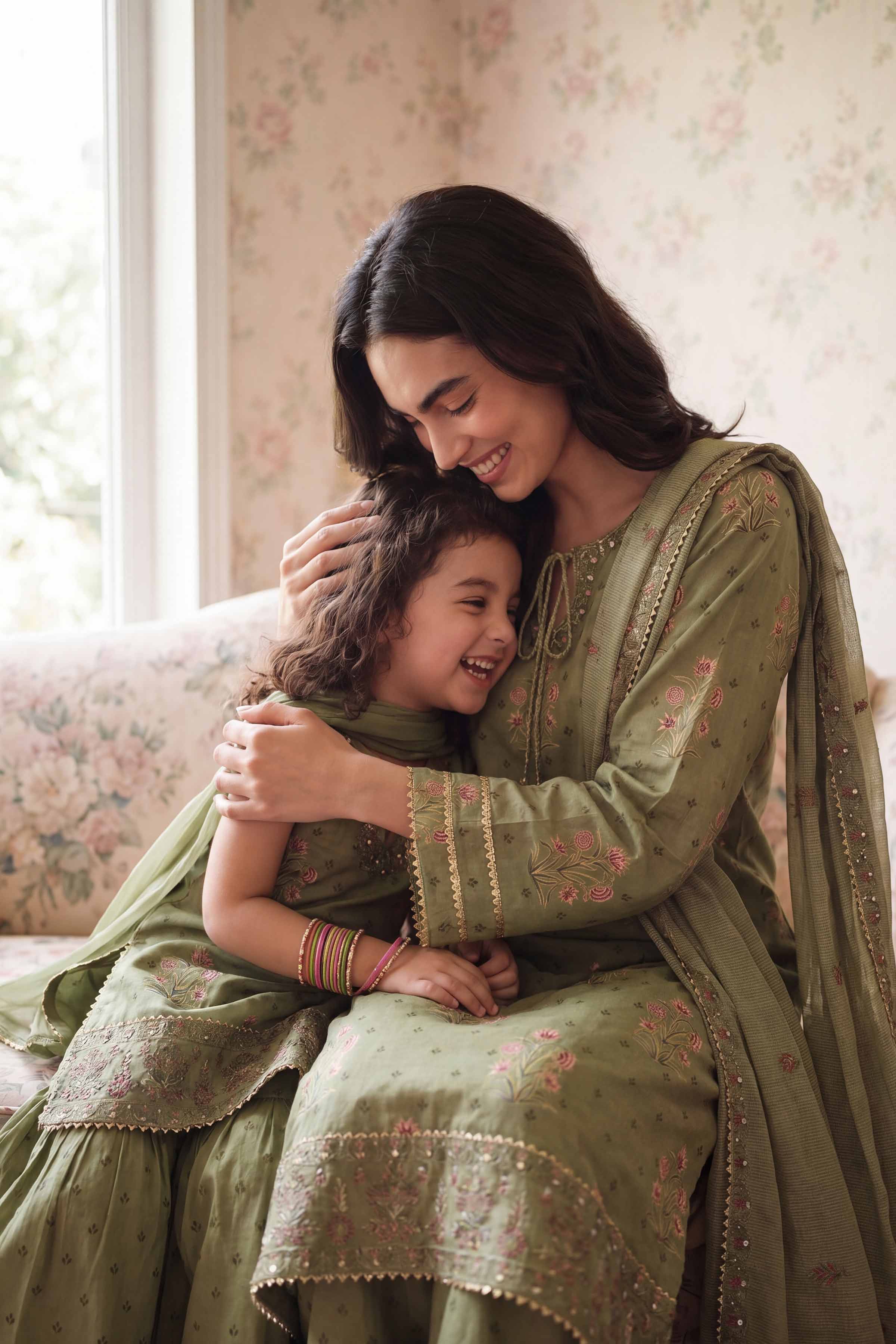 3 Piece - Printed Embroidered Suit - PMD26-46 M Green Lawn 3PC Embroidered READY TO WEAR