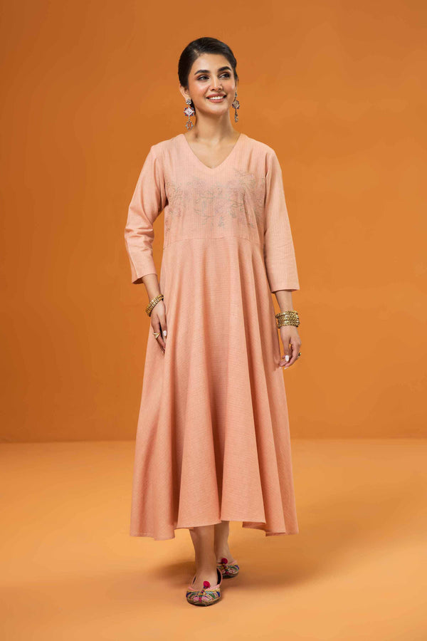 Embroidered Long Dress - PS23-162