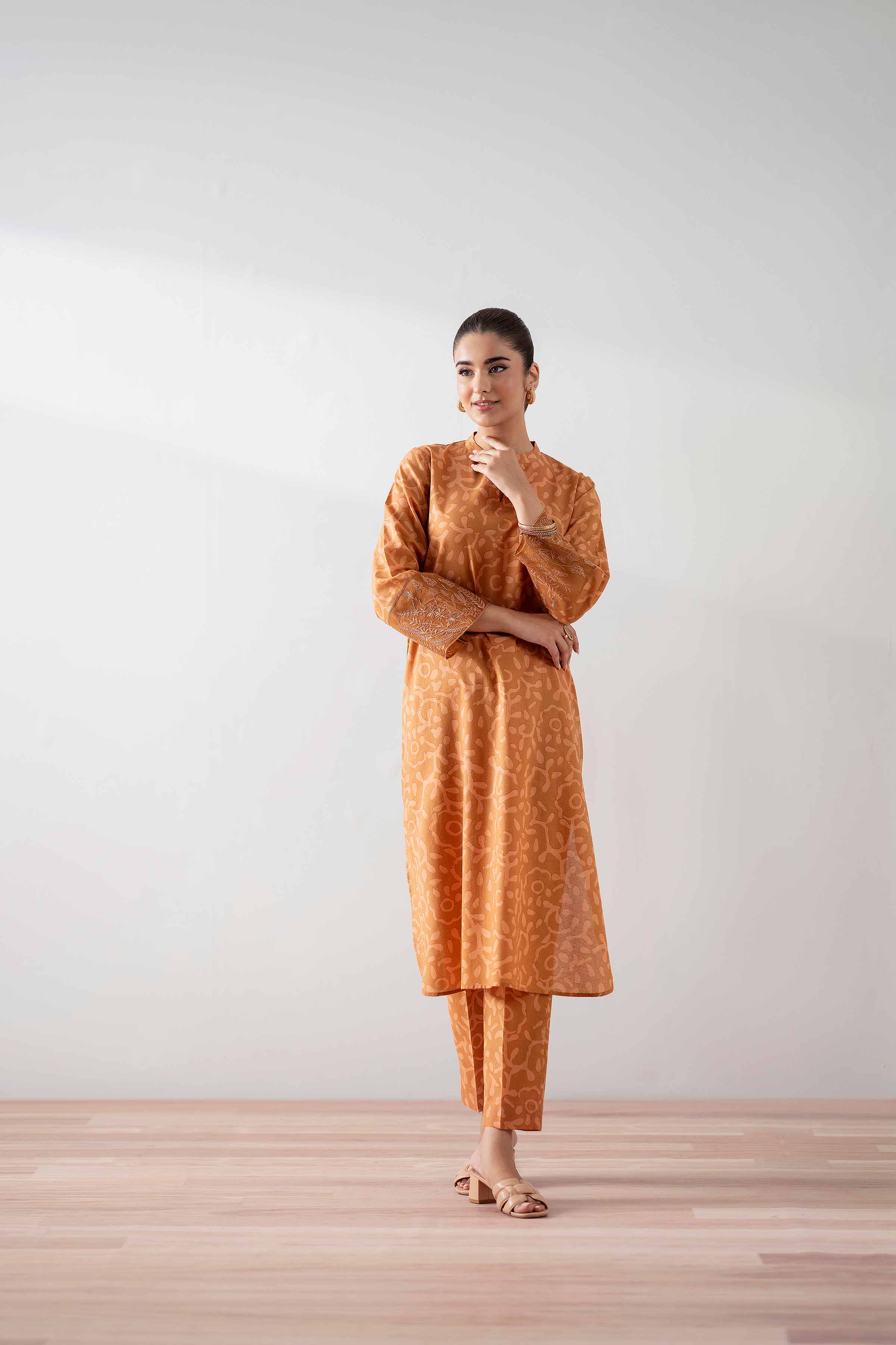 2 Piece - Printed Embroidered Suit - PS25-137