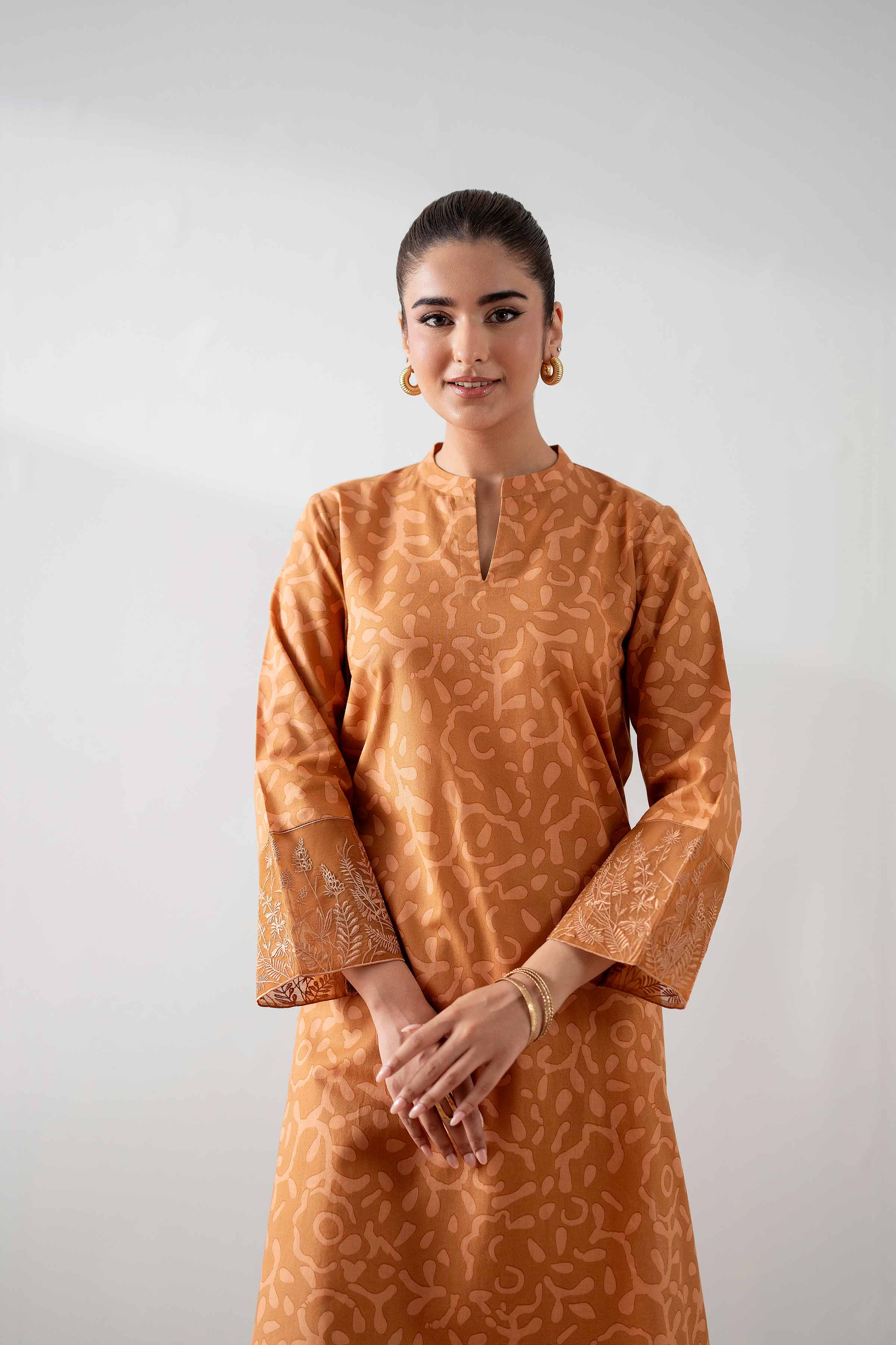 2 Piece - Printed Embroidered Suit - PS25-137