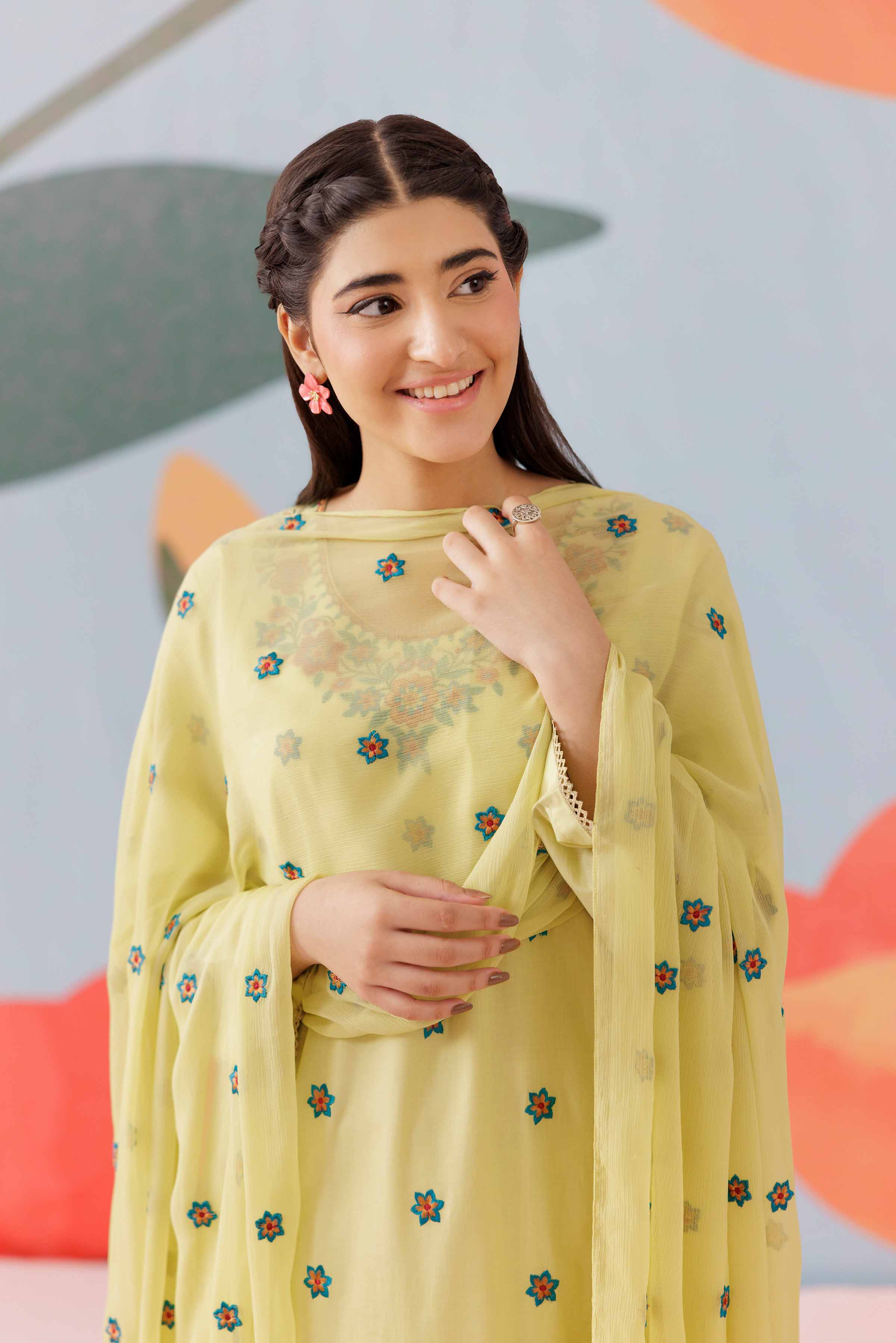 3 Piece - Embroidered Suit - PS25-168