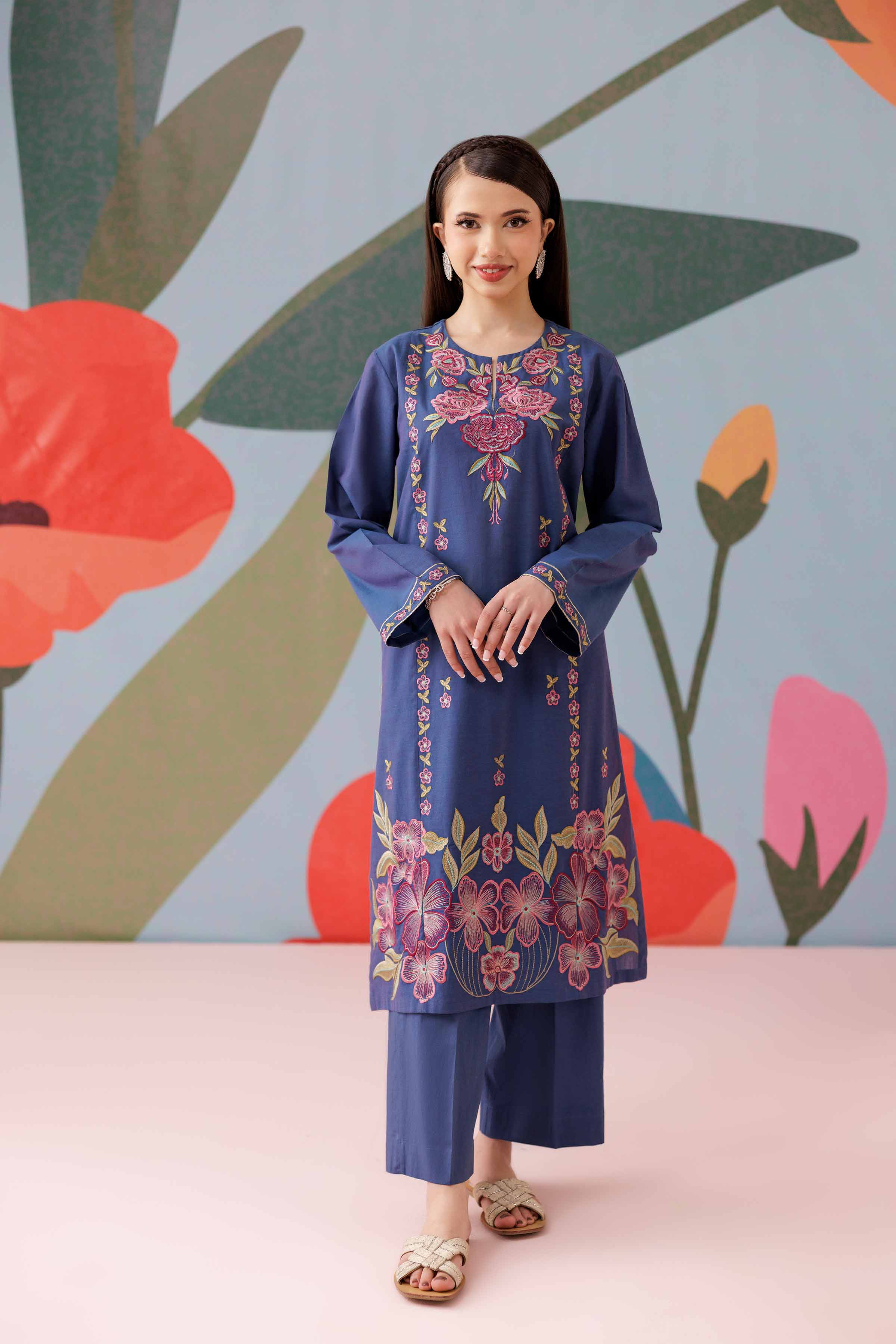 2 Piece - Embroidered Suit - PS25-182