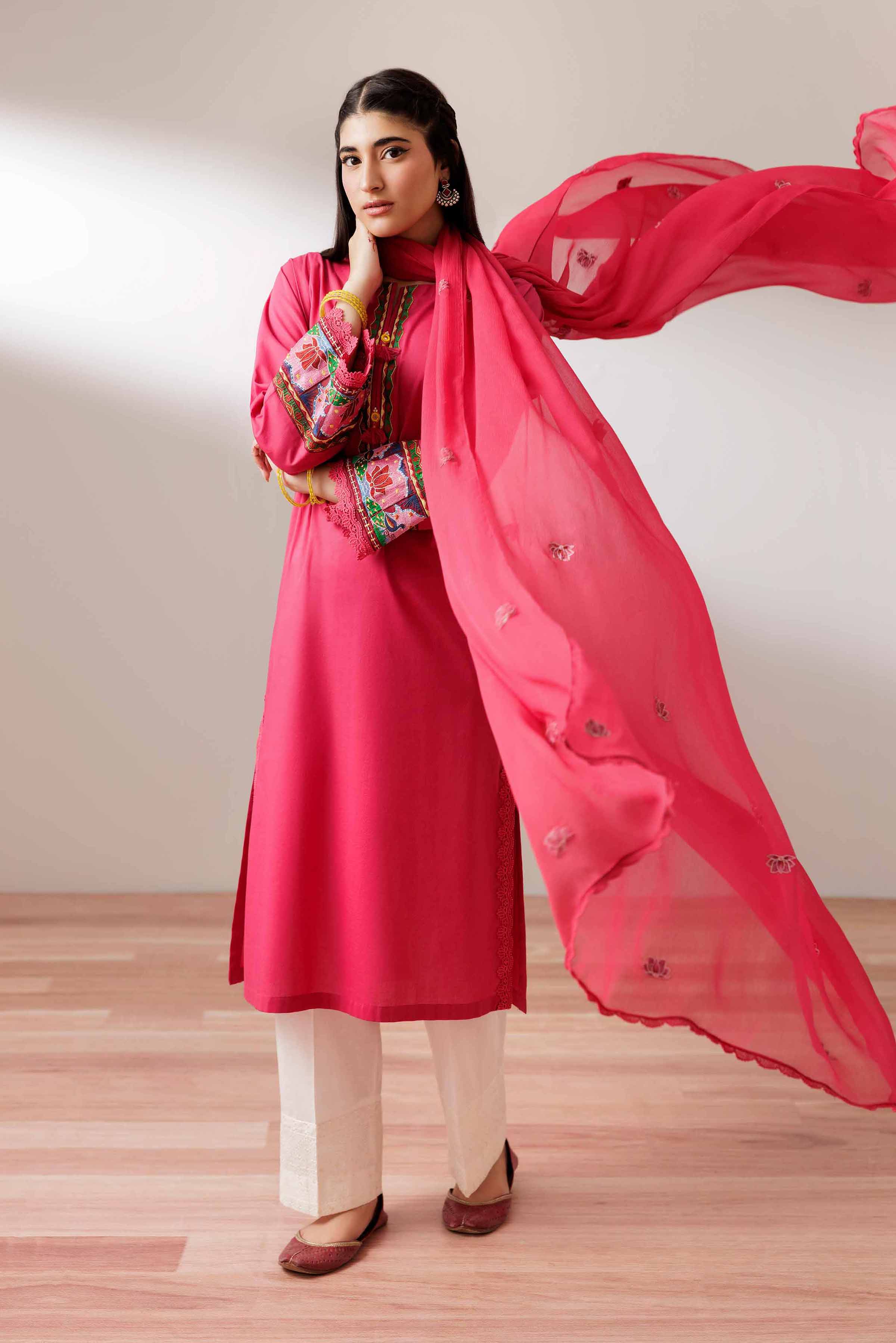 NISHATUAE - Pink Embroidered Cambric 2-piece Ready to wear Dress