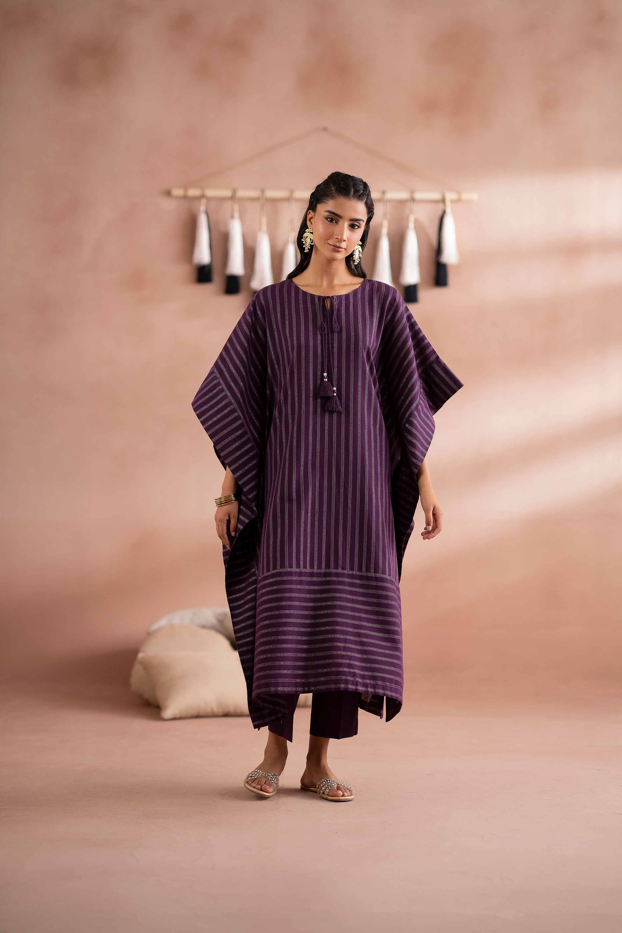 NISHATUAE - Purple Solids Yarn Dyed 2-piece Ready to wear Dress