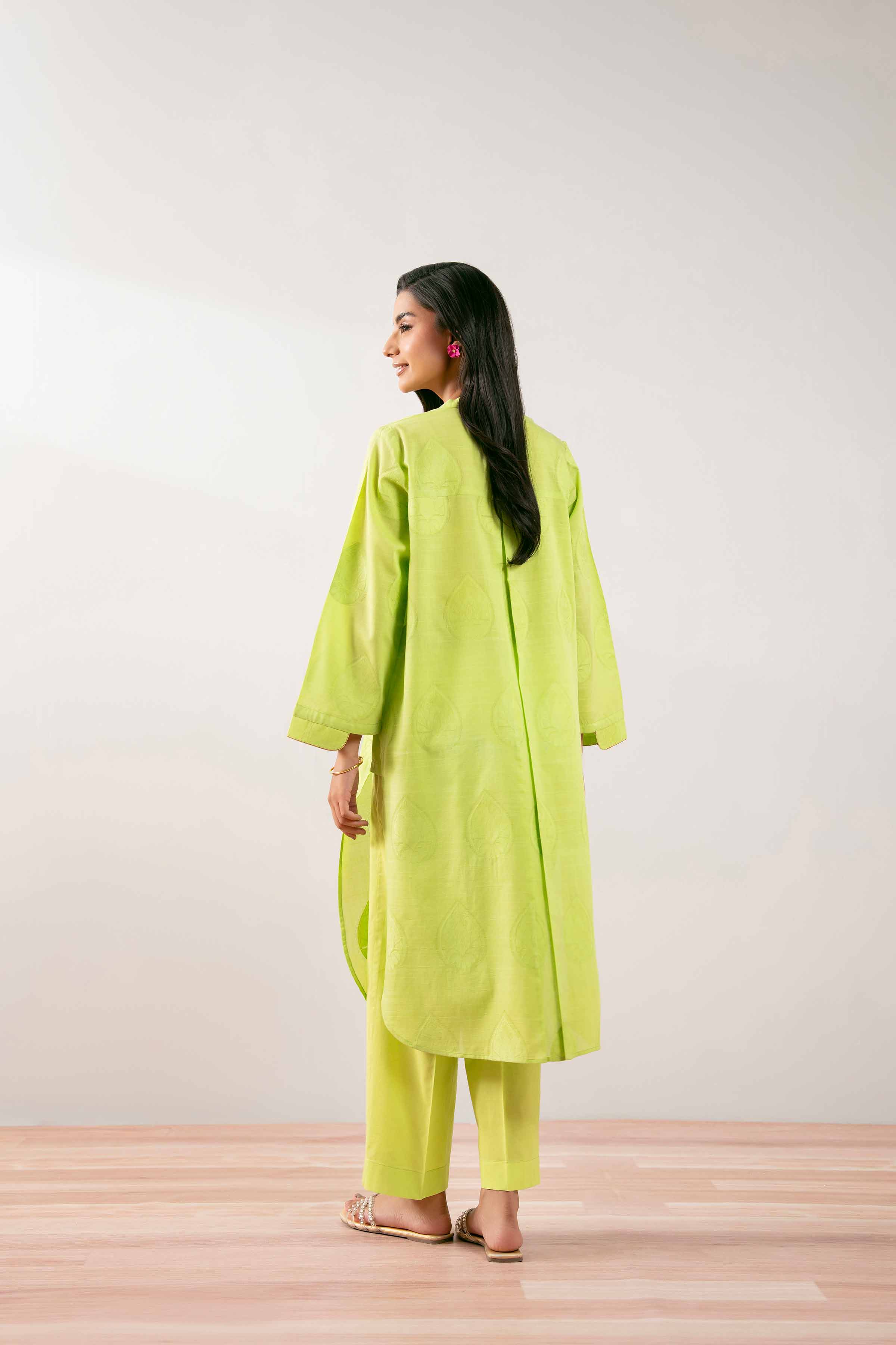 NISHATUAE - Green Solids Jacquard 2-piece Ready to wear Dress
