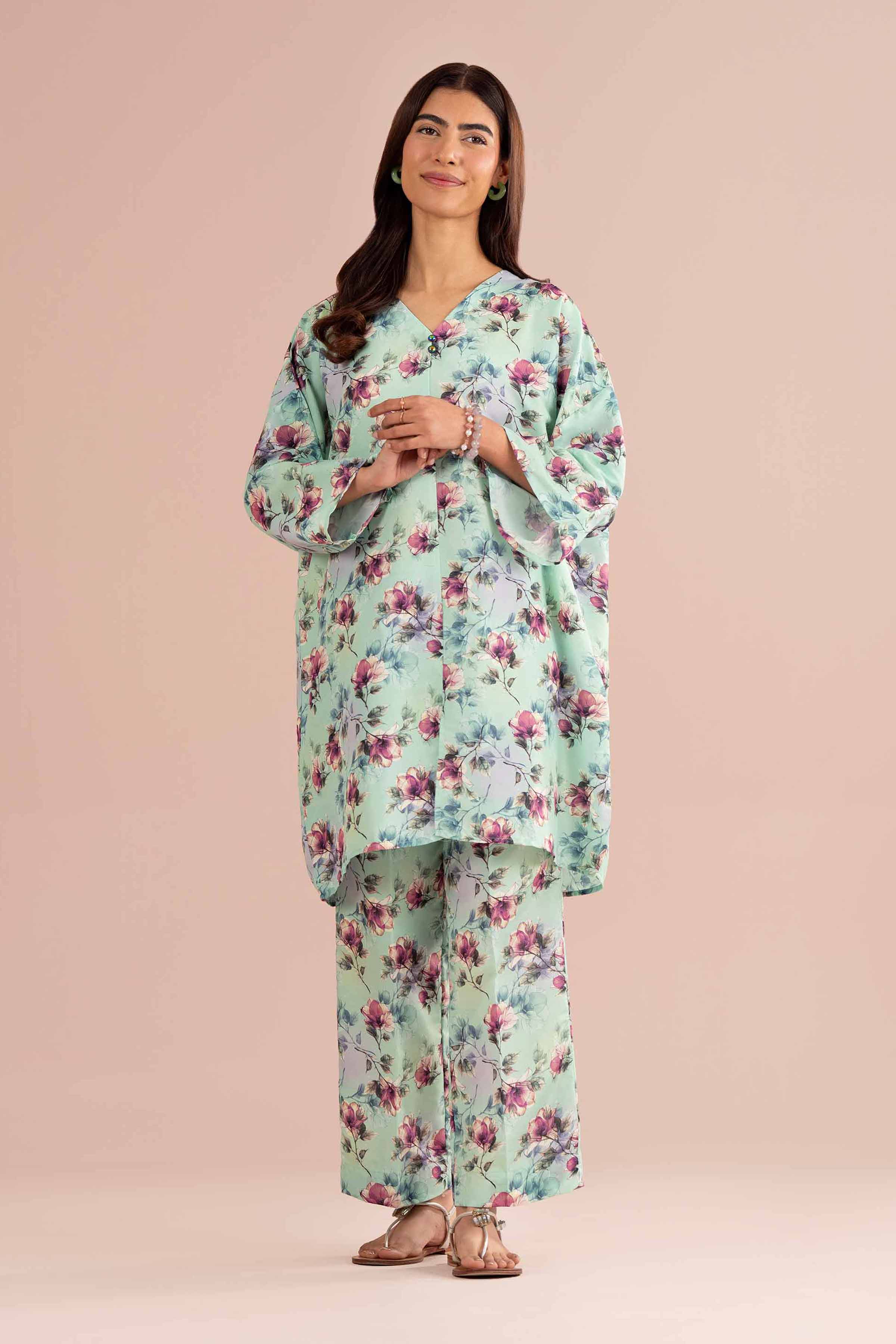 2 Piece - Printed Suit - PS26-67 Green Lawn 2PC Printed