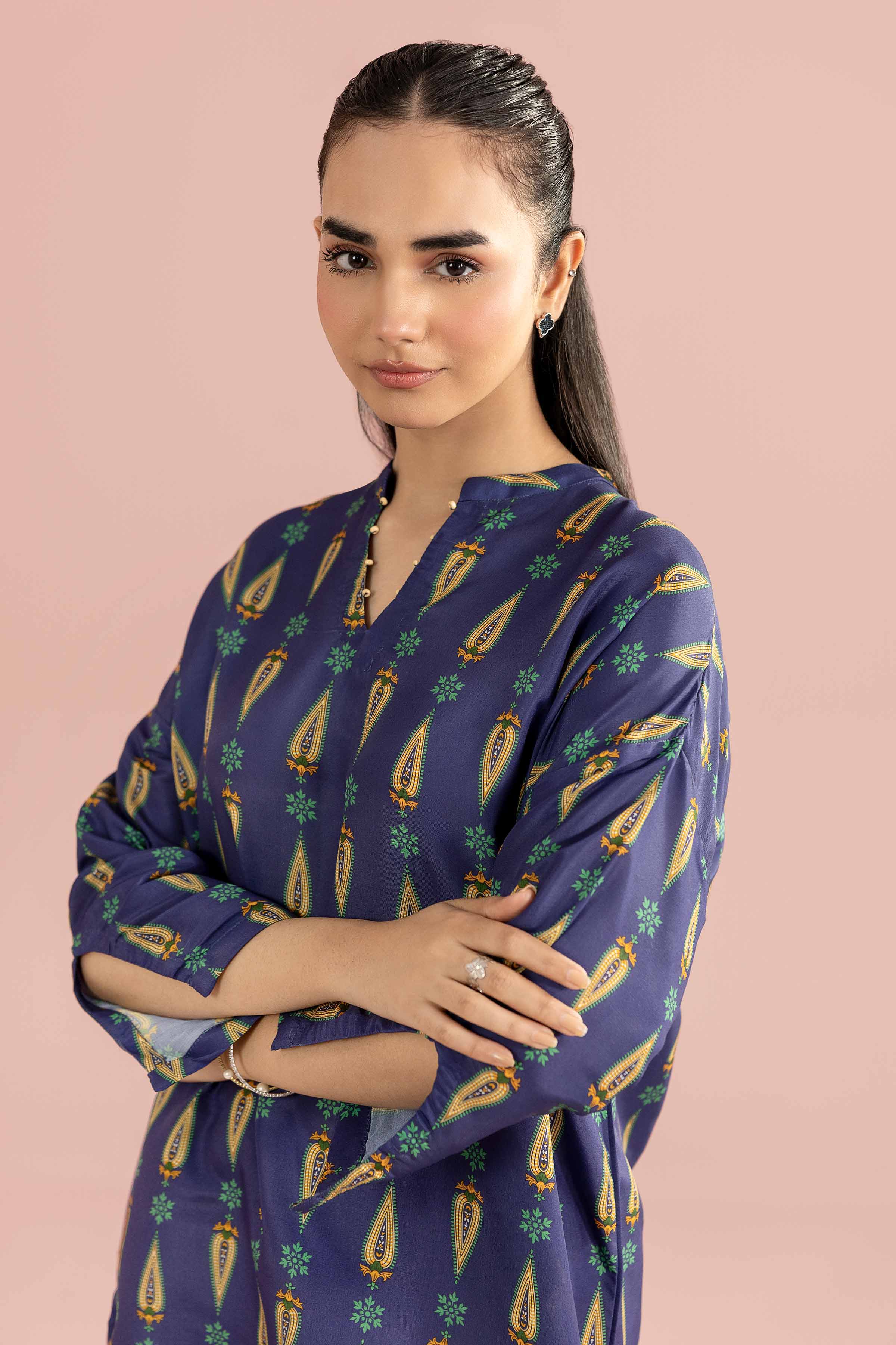 2 Piece - Printed Suit - PS26-70 Blue Lawn 2PC Printed