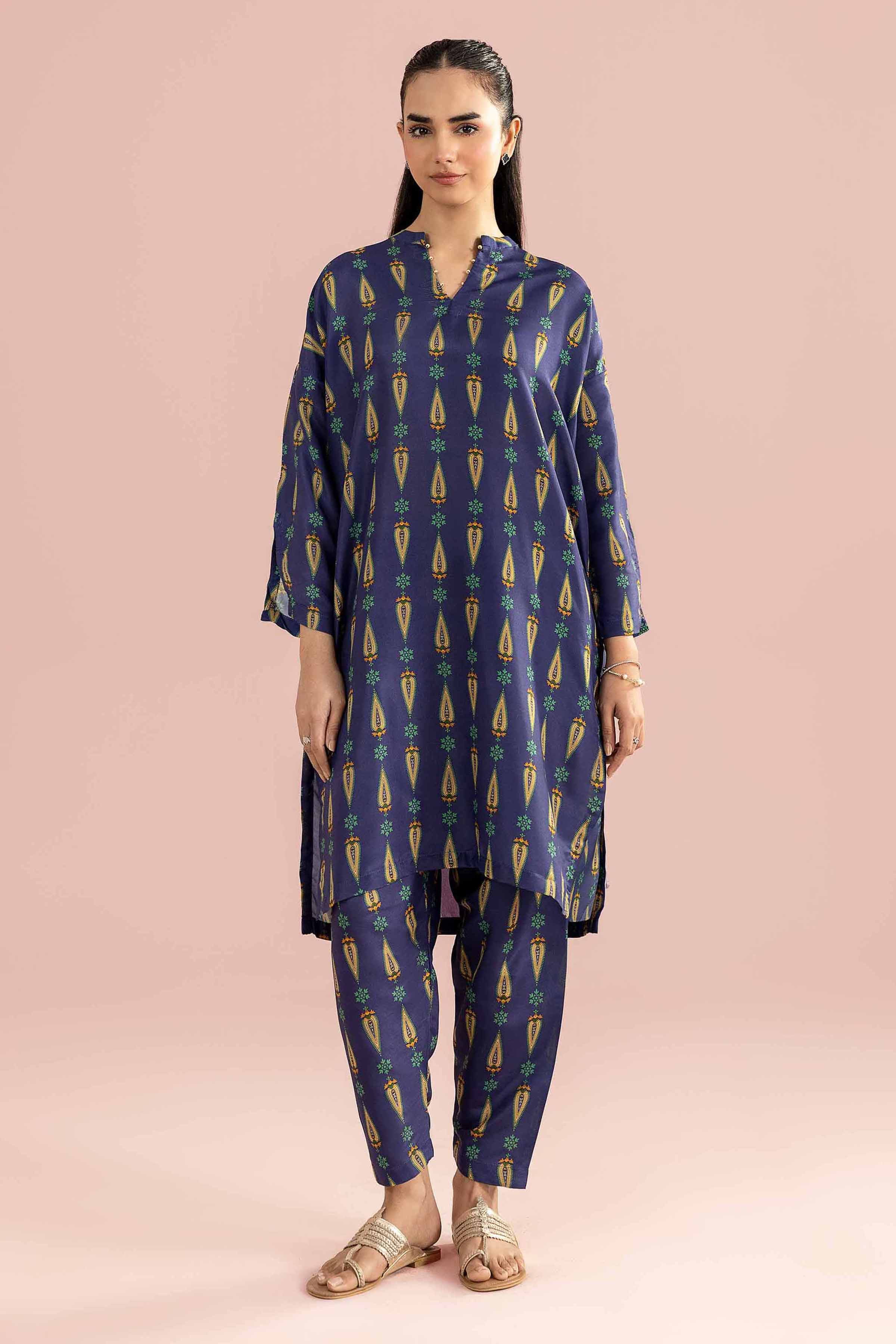 2 Piece - Printed Suit - PS26-70 Blue Lawn 2PC Printed