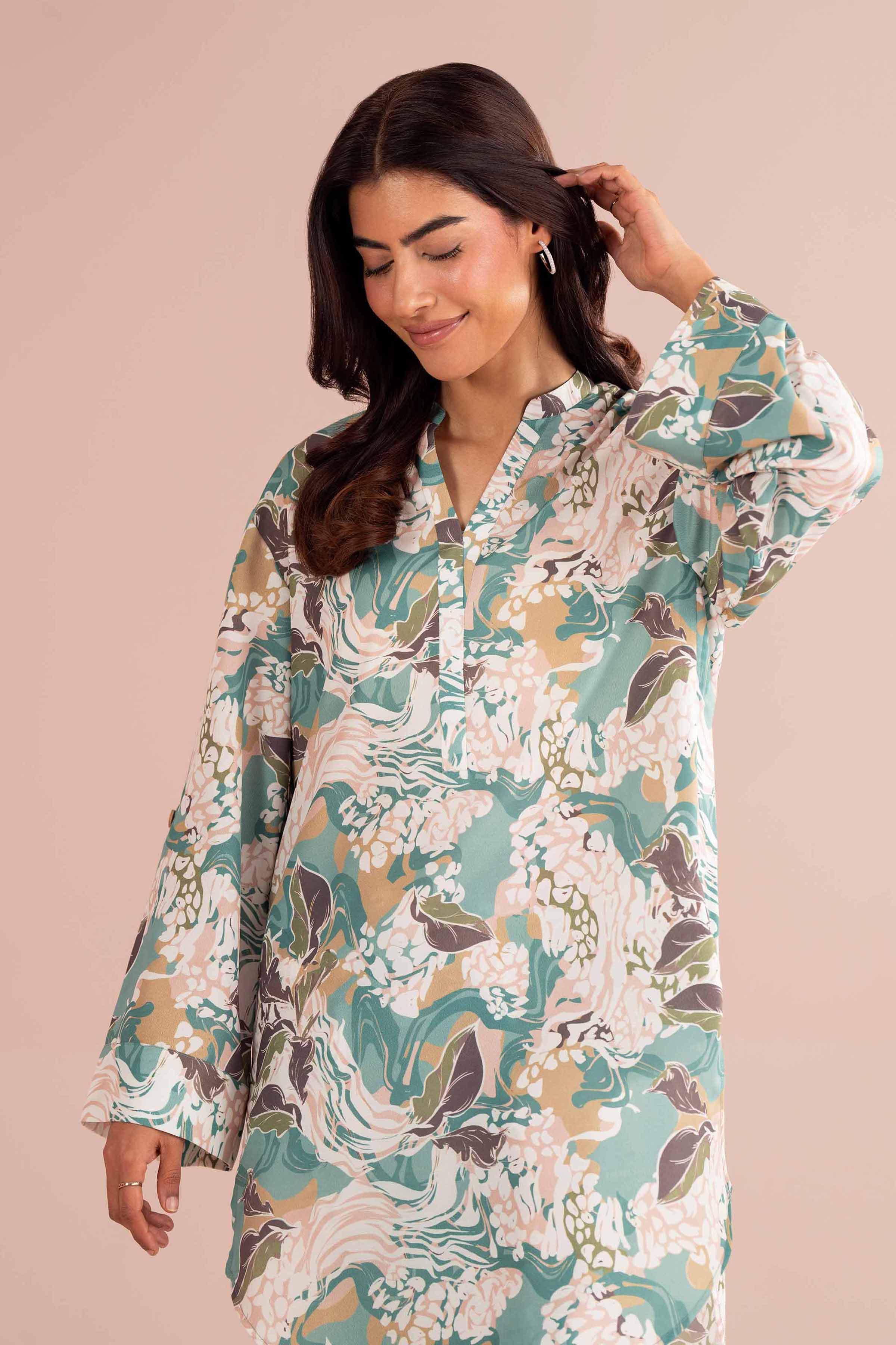 2 Piece - Printed Suit - PS26-71 Beige Lawn 2PC Printed READY TO WEAR