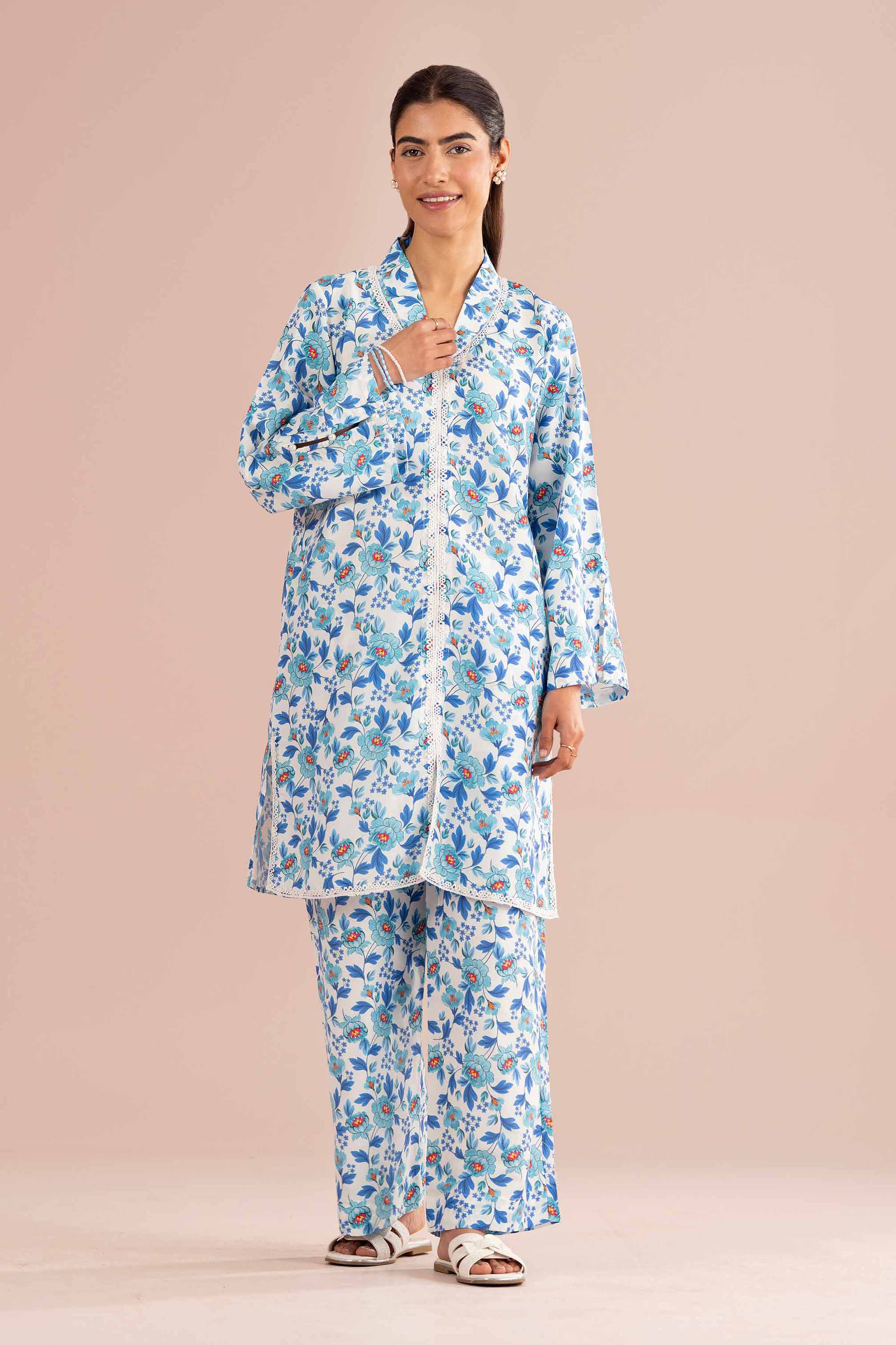 2 Piece - Printed Suit - PS26-72 Off White Lawn 2PC Printed READY TO WEAR