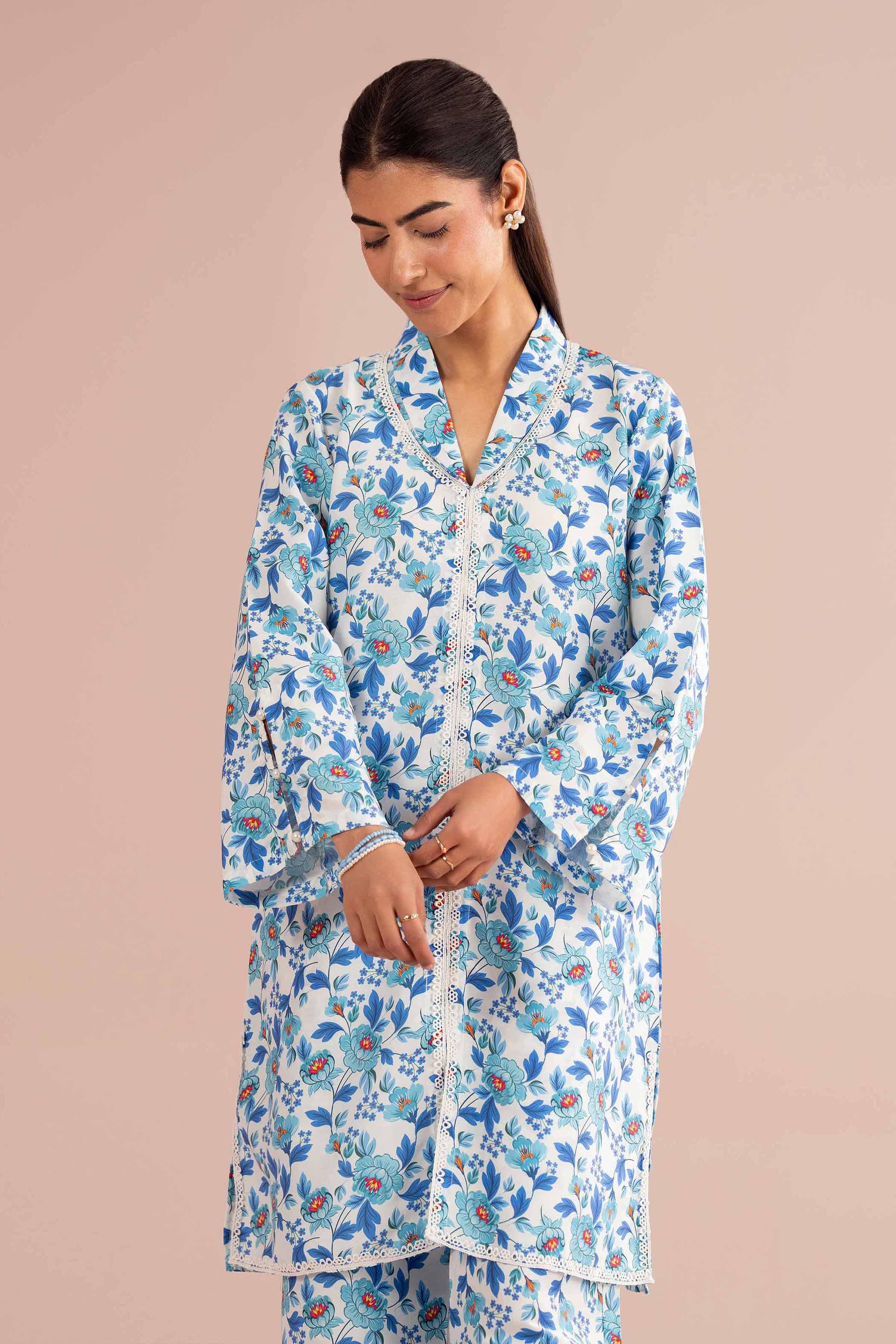 2 Piece - Printed Suit - PS26-72 Off White Lawn 2PC Printed READY TO WEAR