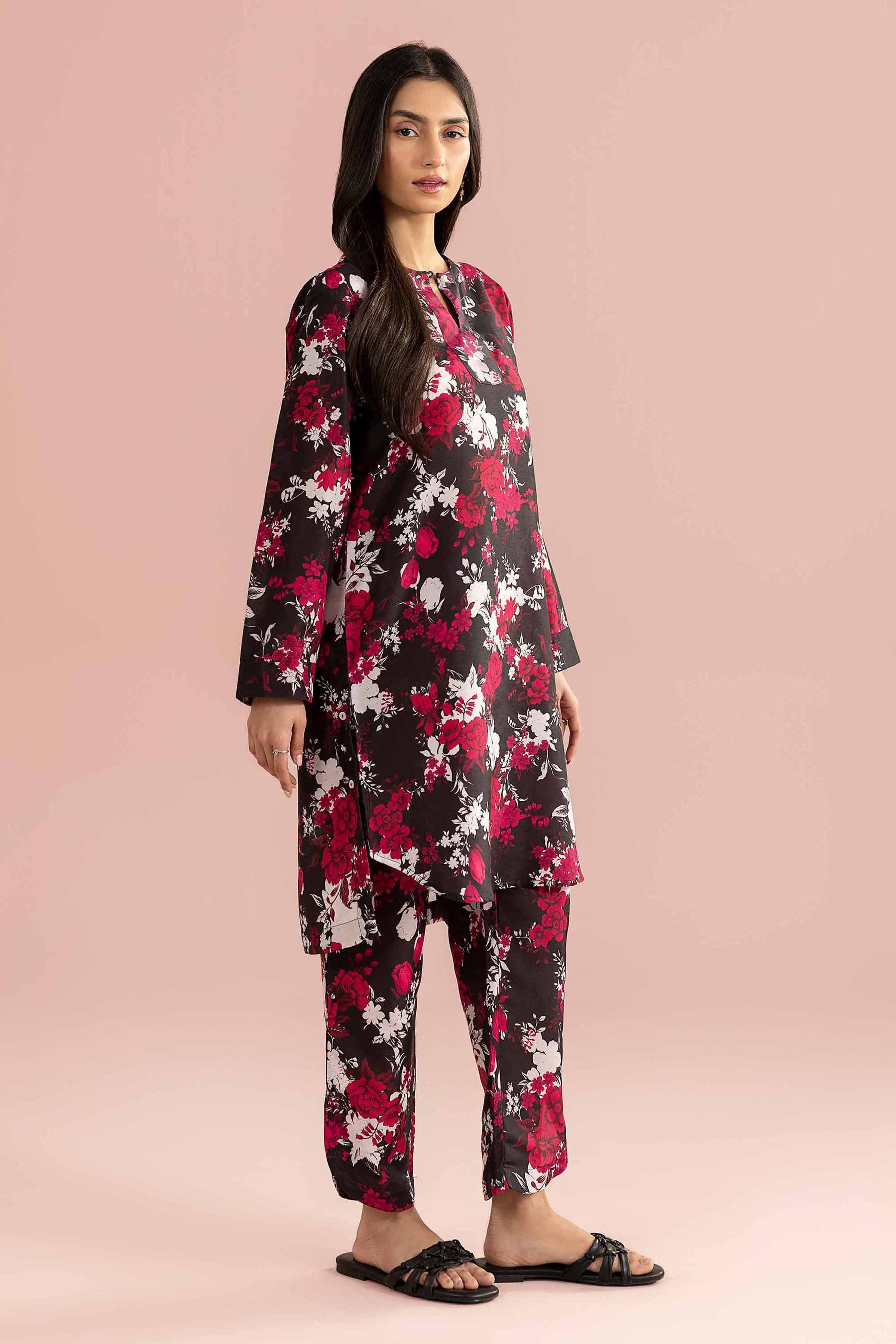 2 Piece - Printed Suit - PS26-73 Black Lawn 2PC Printed READY TO WEAR