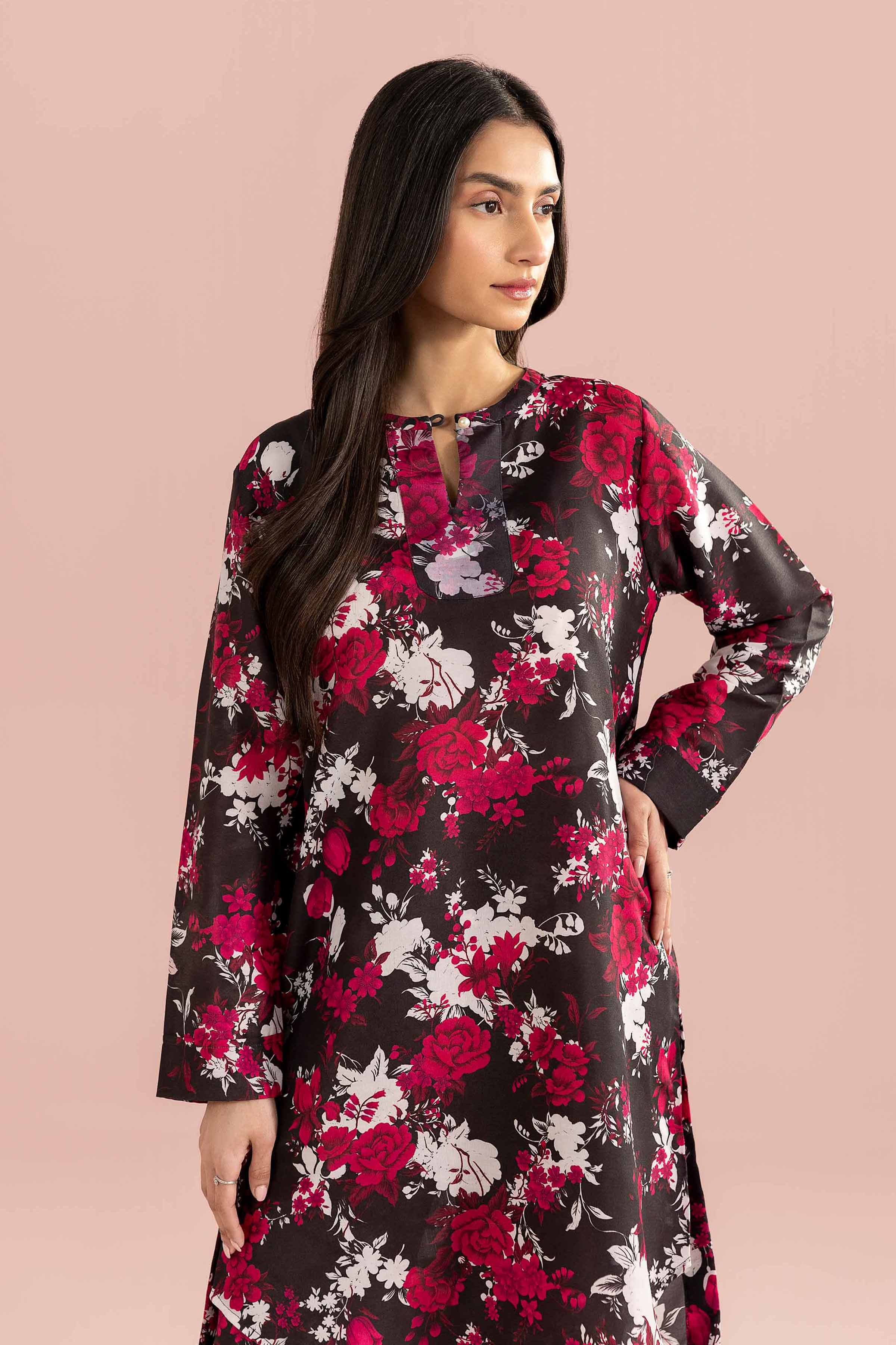 2 Piece - Printed Suit - PS26-73 Black Lawn 2PC Printed READY TO WEAR