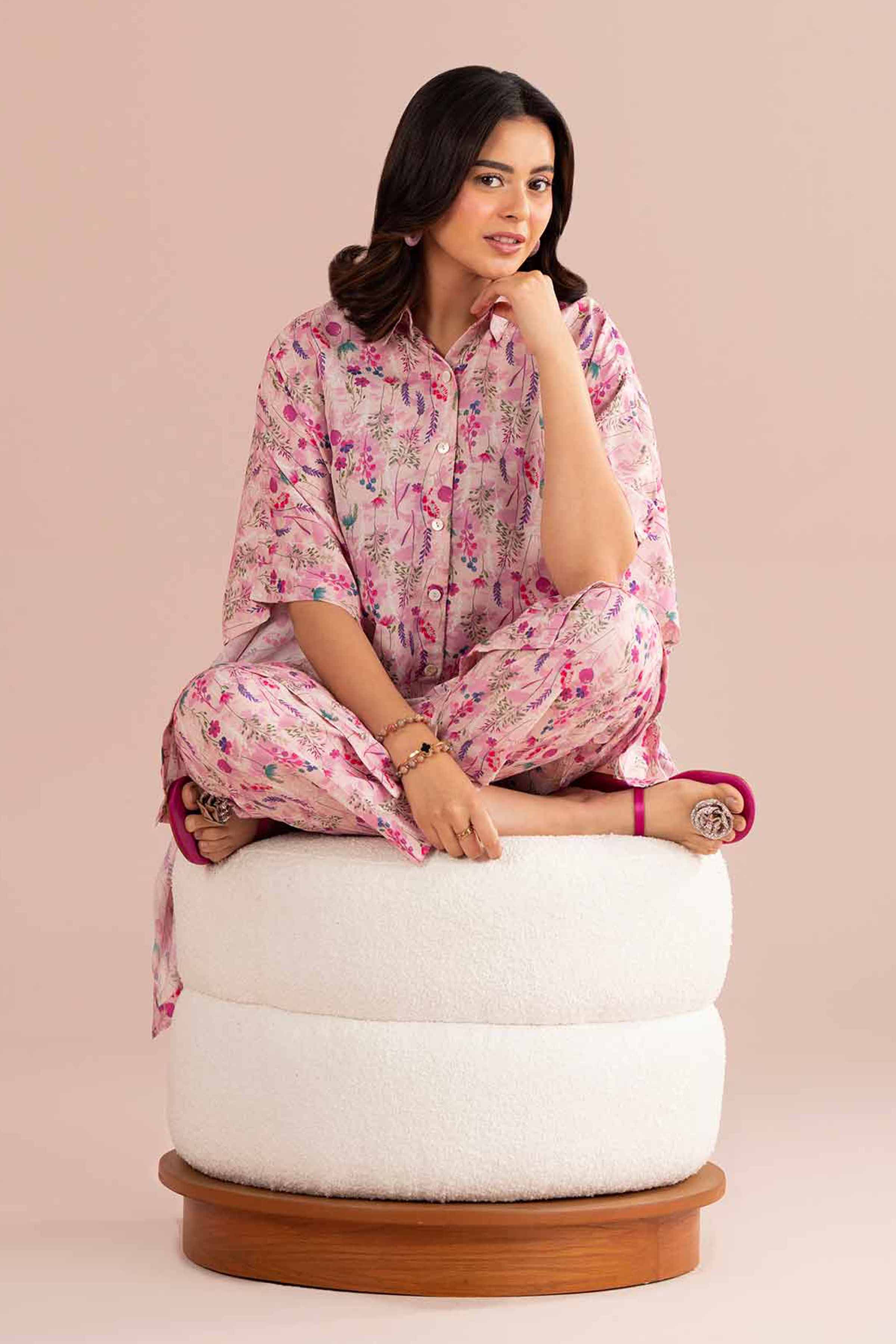 2 Piece - Printed Suit - PS26-76 Pink Lawn 2PC Printed READY TO WEAR