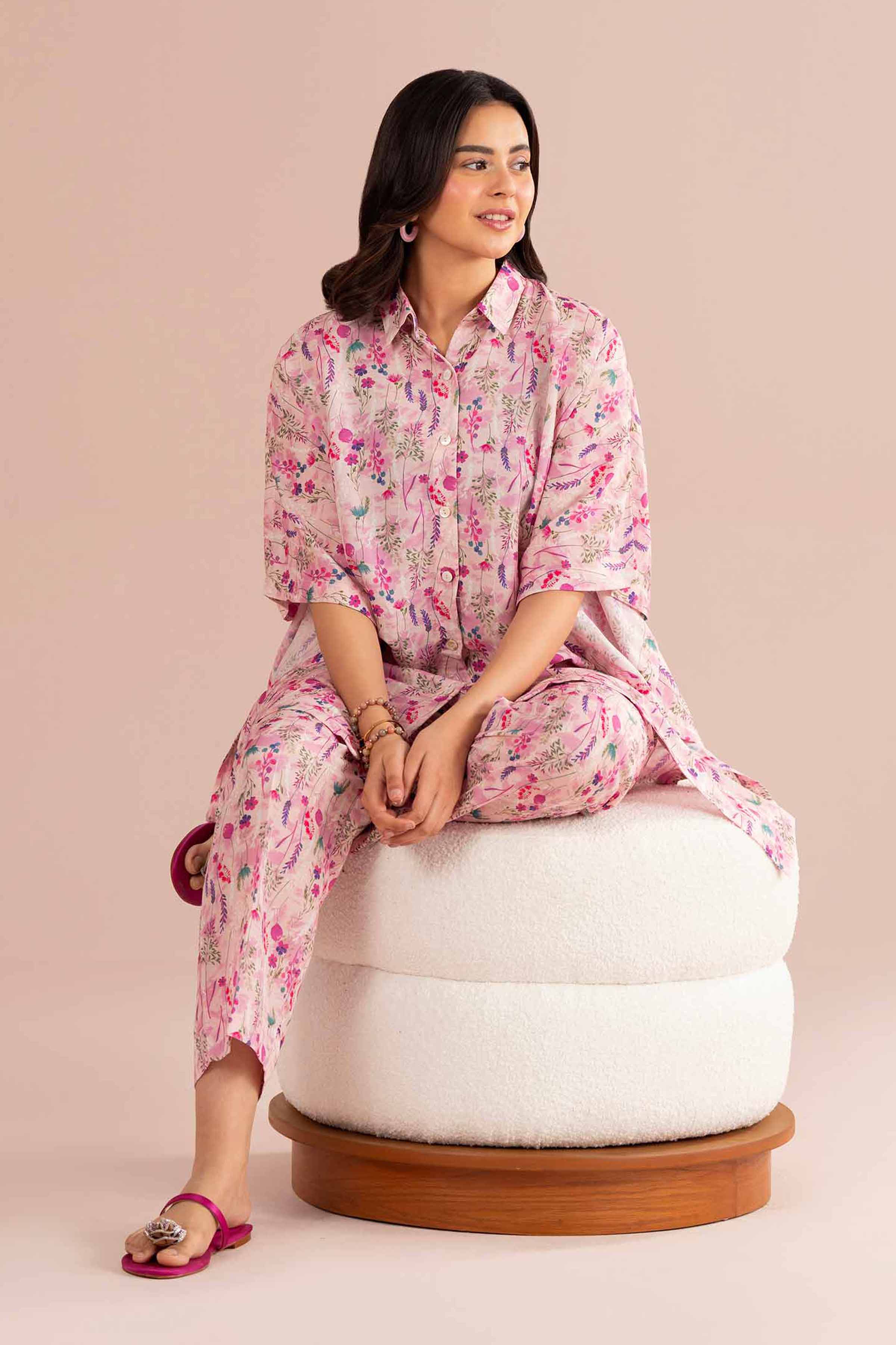 2 Piece - Printed Suit - PS26-76 Pink Lawn 2PC Printed READY TO WEAR