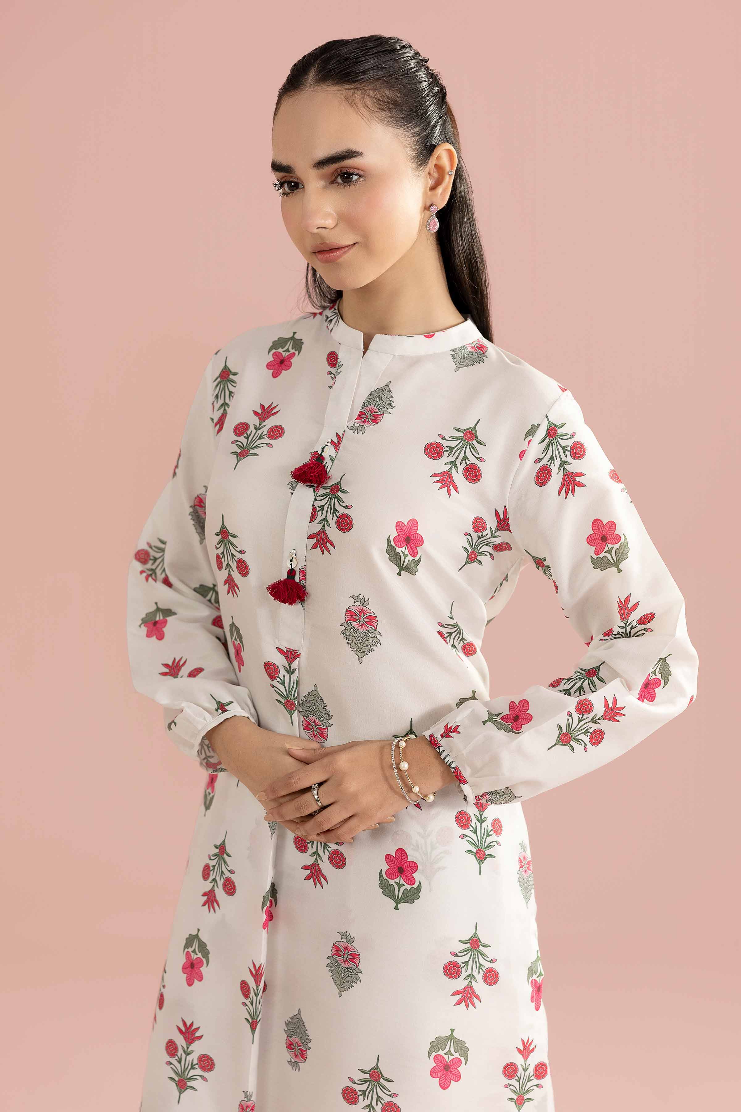 2 Piece - Printed Suit - PS26-81 White Lawn 2PC Printed READY TO WEAR