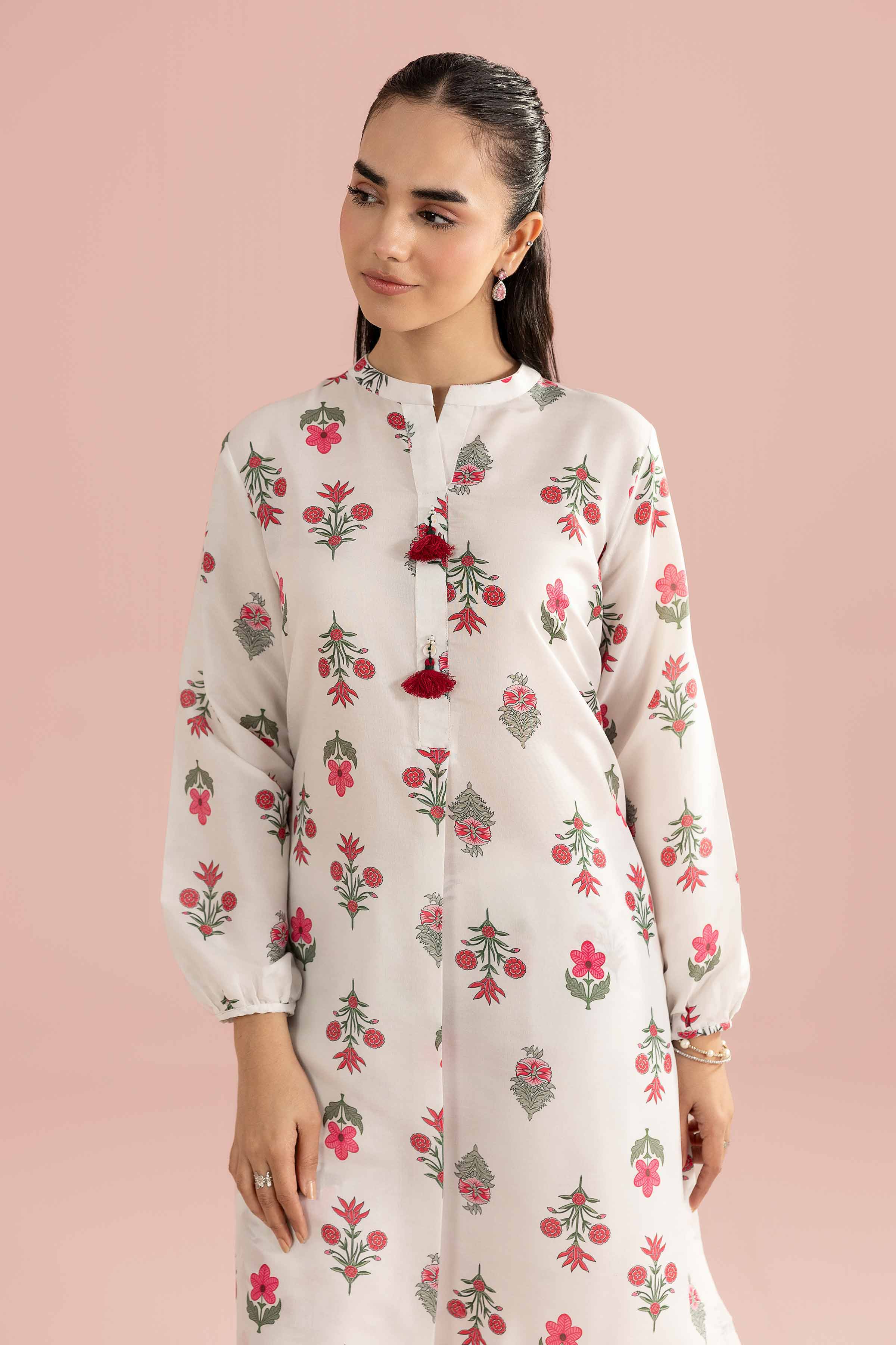 2 Piece - Printed Suit - PS26-81 White Lawn 2PC Printed READY TO WEAR