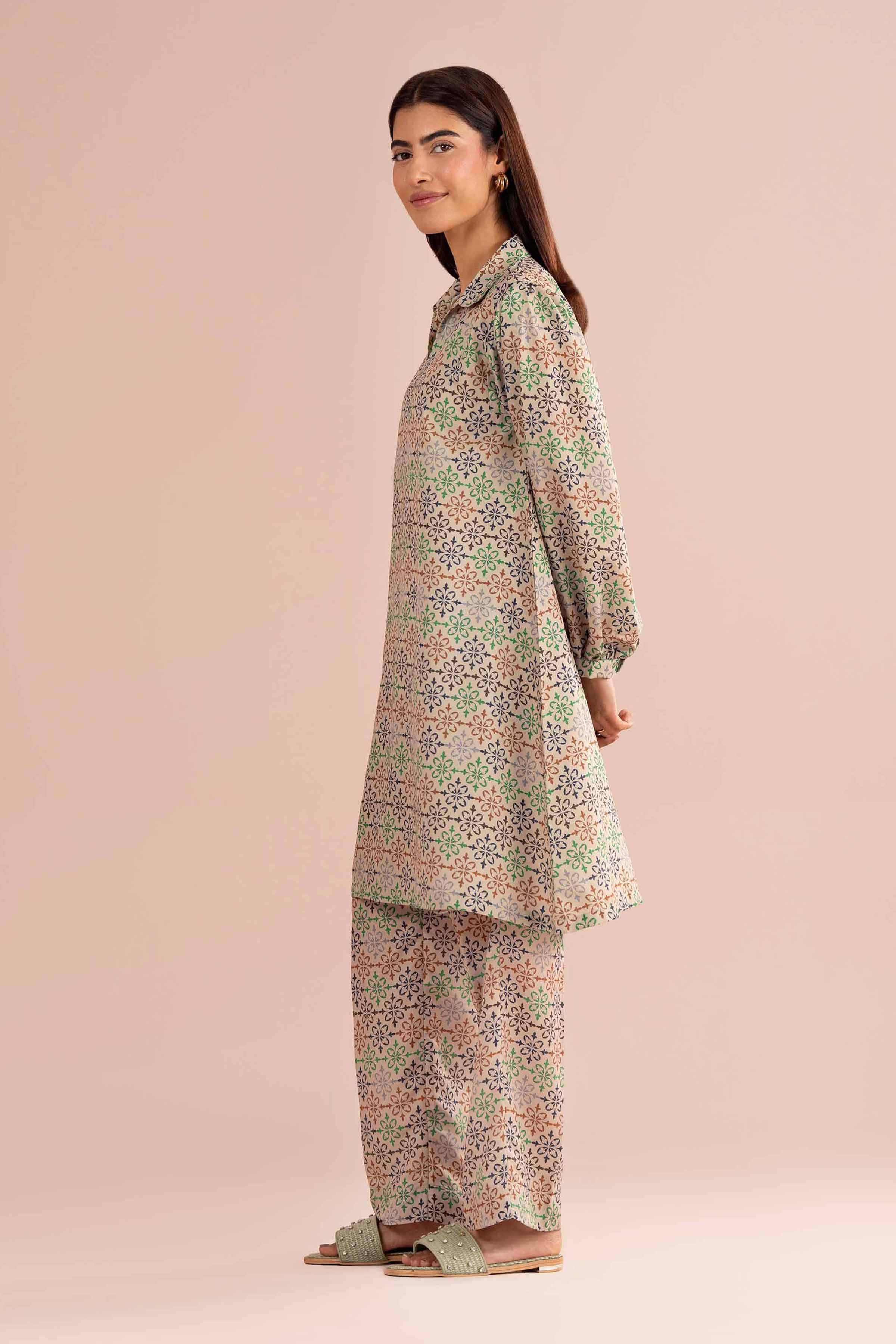 2 Piece - Printed Suit - PS26-86  Beige Lawn 2PC Printed READY TO WEAR