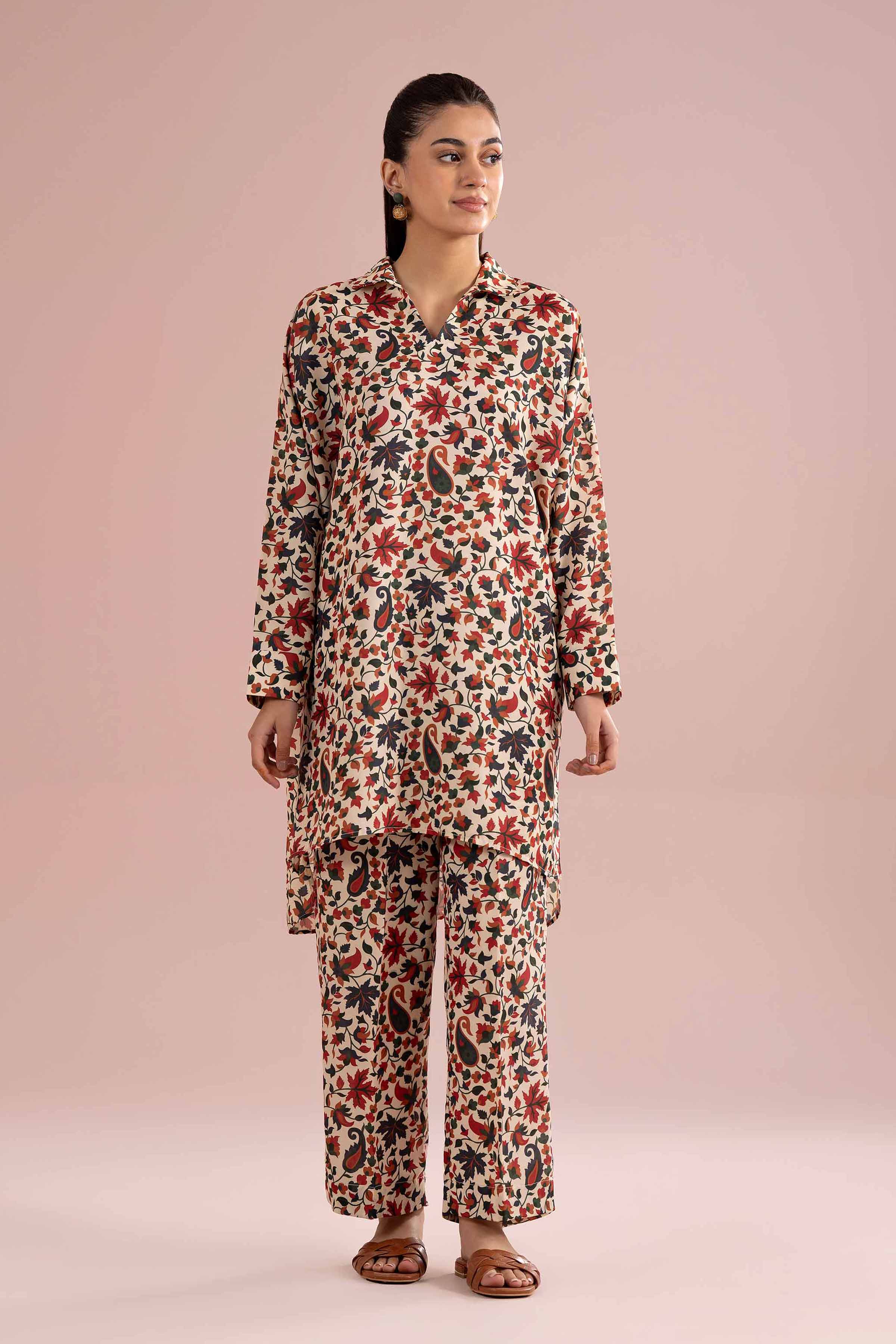 2 Piece - Printed Suit - PS26-91 Beige Lawn 2PC Printed READY TO WEAR