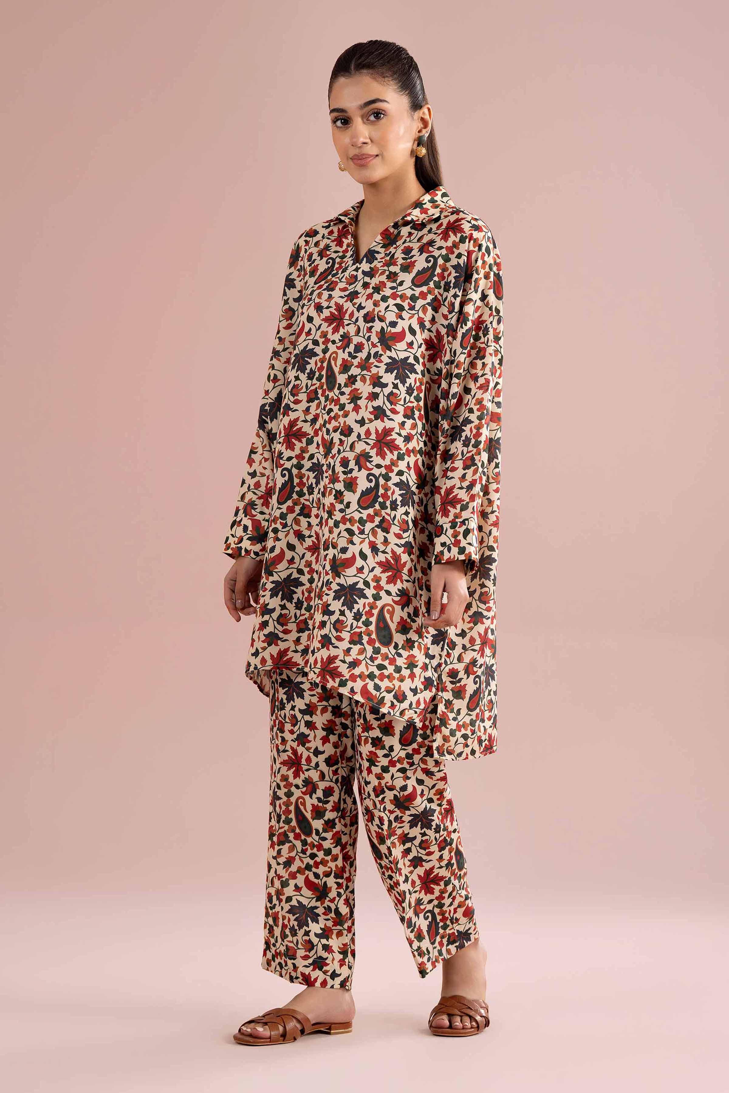 2 Piece - Printed Suit - PS26-91 Beige Lawn 2PC Printed READY TO WEAR