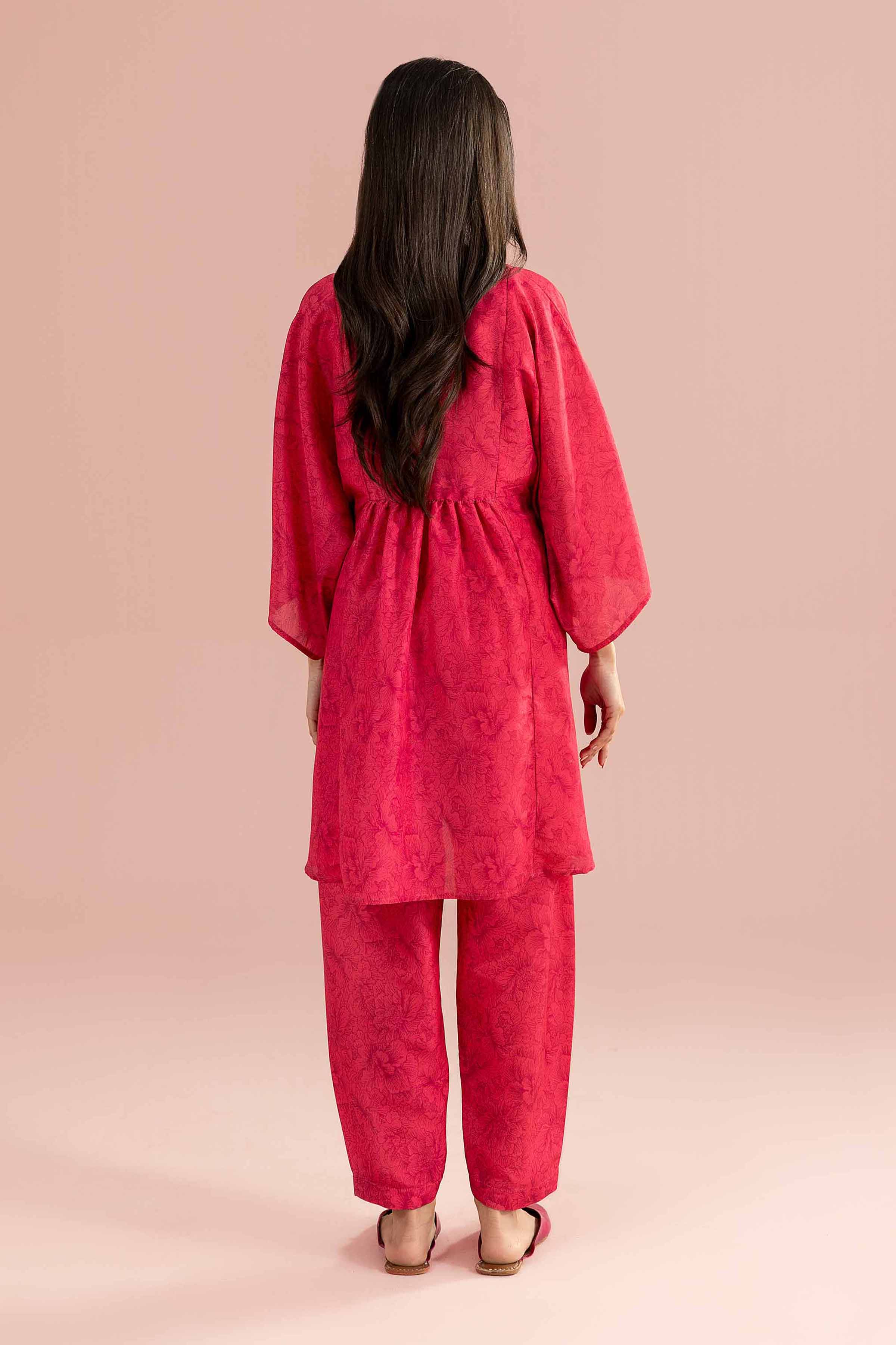 2 Piece - Printed Suit - PS26-92 Pink Lawn 2PC Printed READY TO WEAR