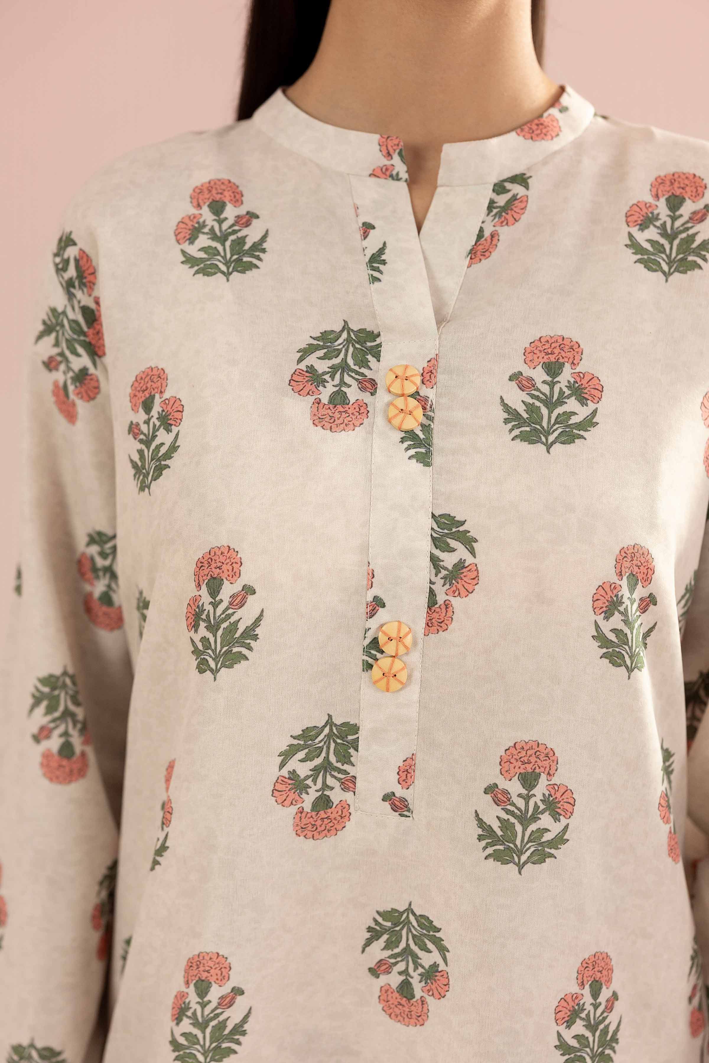 2 Piece - Printed Suit - PS26-95 Beige Lawn 2PC Printed READY TO WEAR