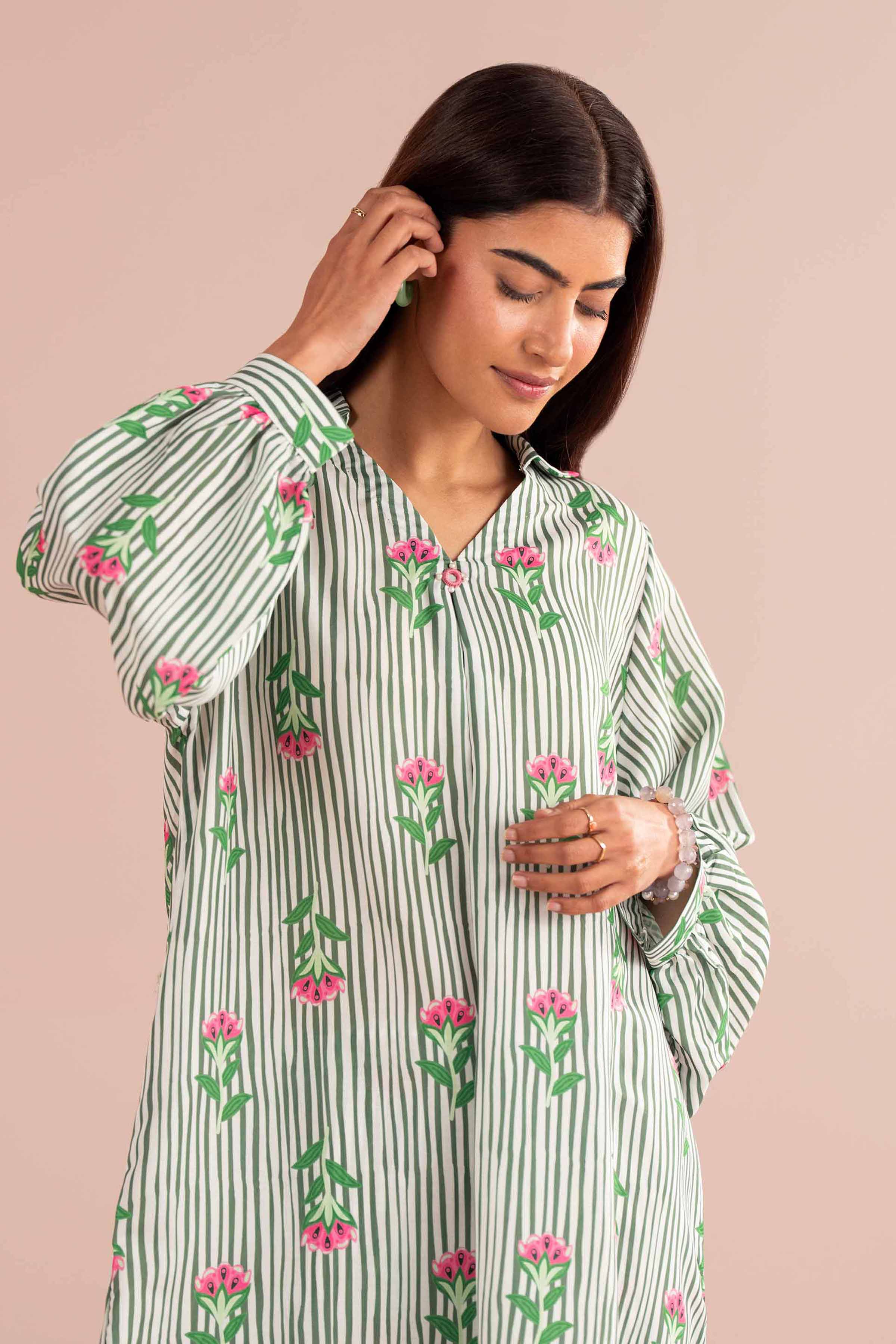 2 Piece - Printed Suit - PS26-96 Beige Lawn 2PC Printed READY TO WEAR