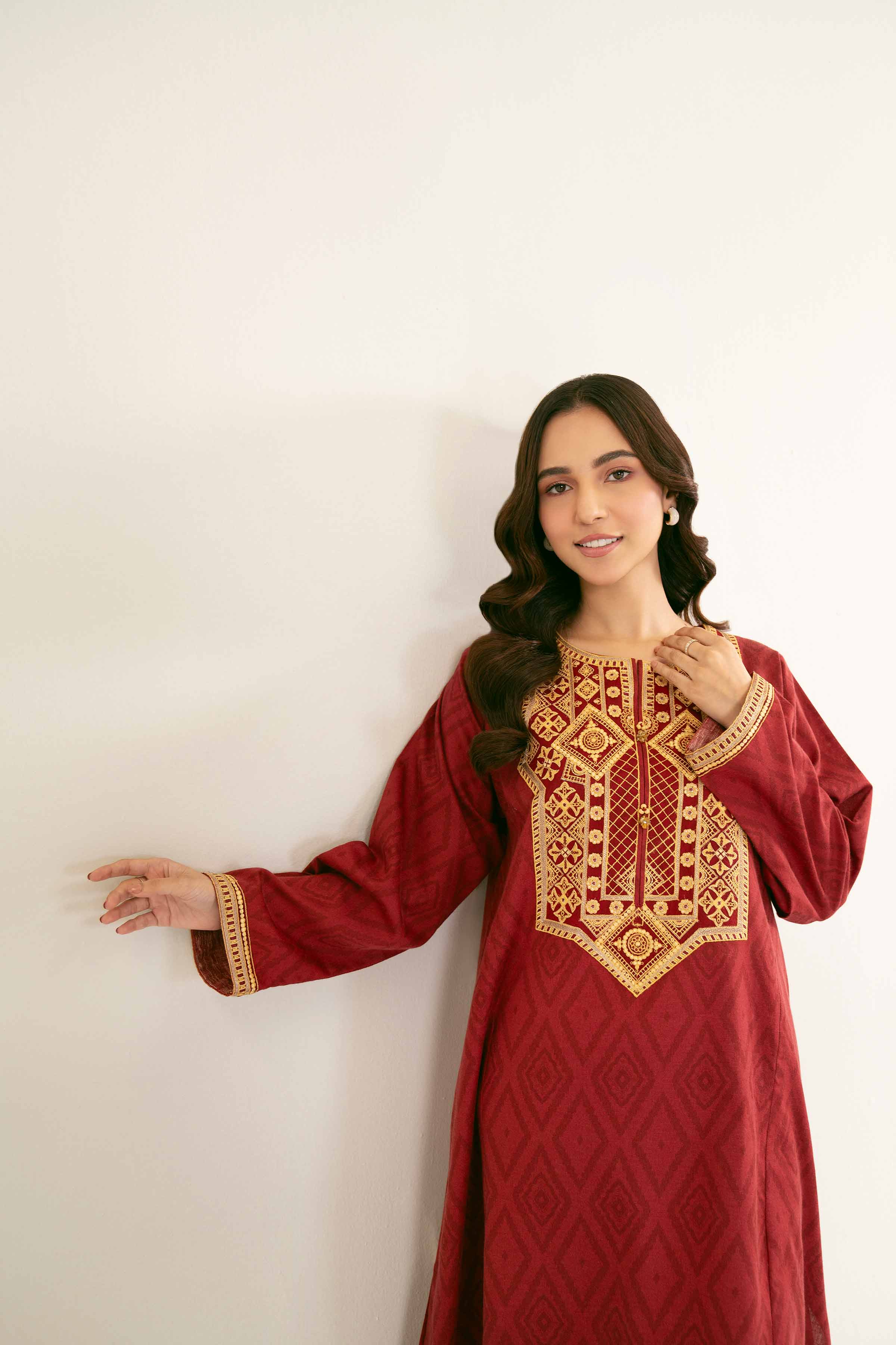 2 Piece - Printed Embroidered Suit - PW24-221