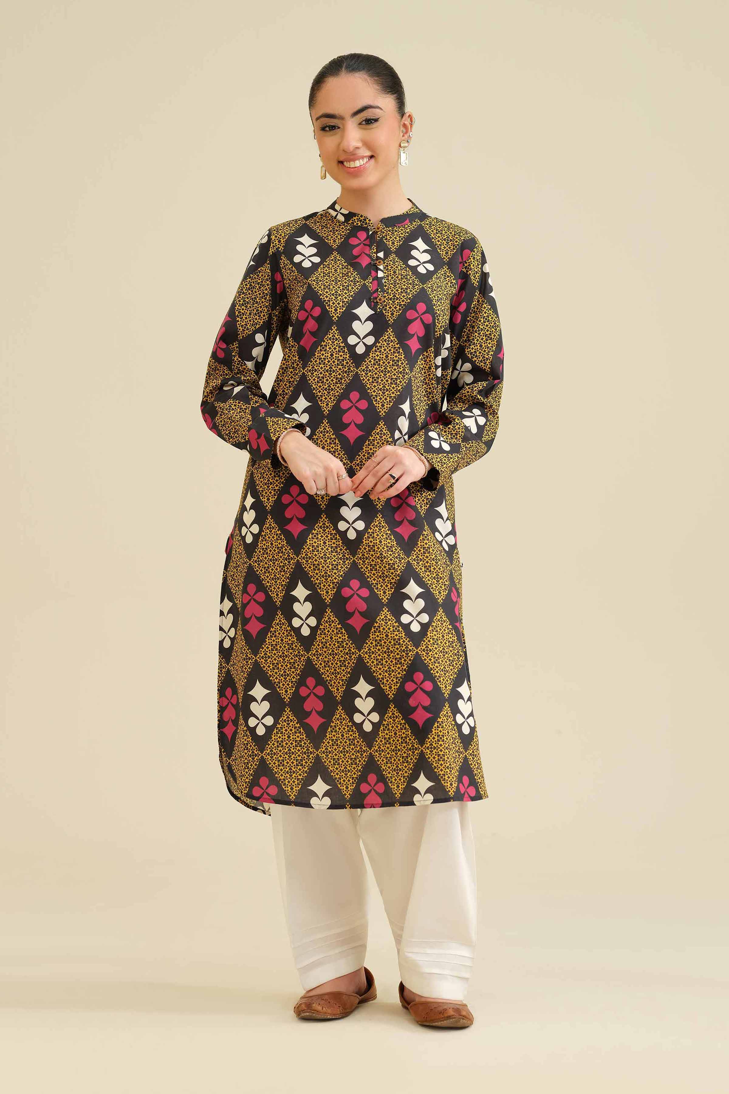 NISHATUAE - Multi Printed Cambric Ready to wear Shirt