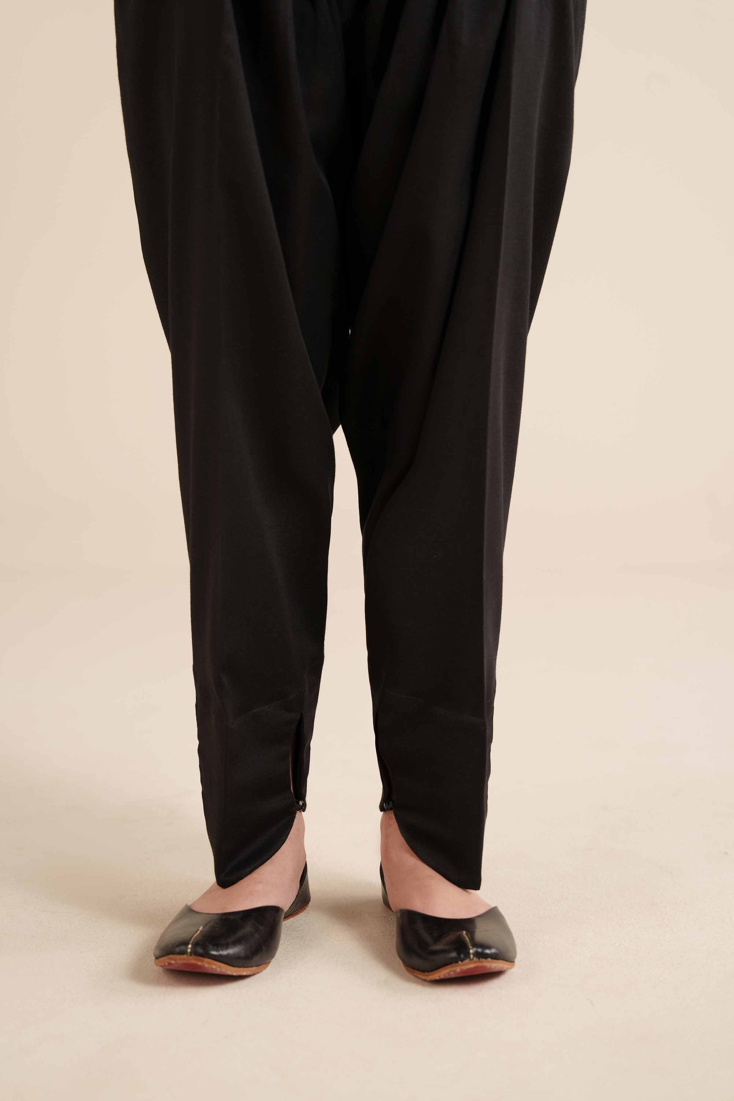 NISHATUAE - Black Solids Karandi Ready to wear Shalwar