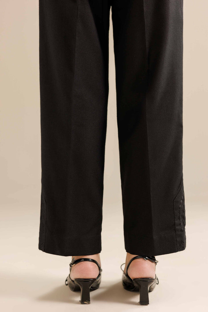 NISHATUAE - Black Embroidered Karandi Ready to wear Trousers