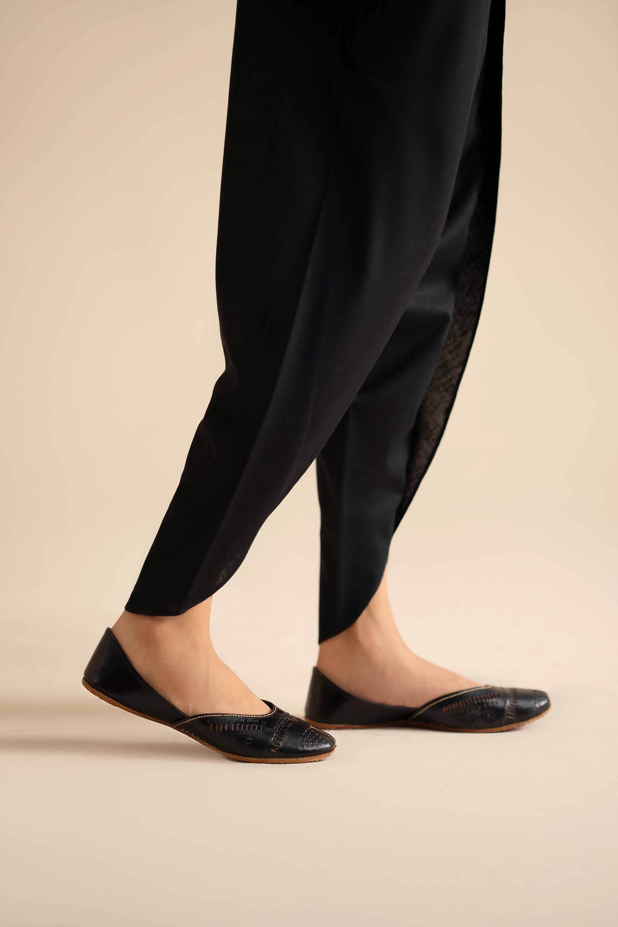 NISHATUAE - Black Solids Karandi Ready to wear Shalwar