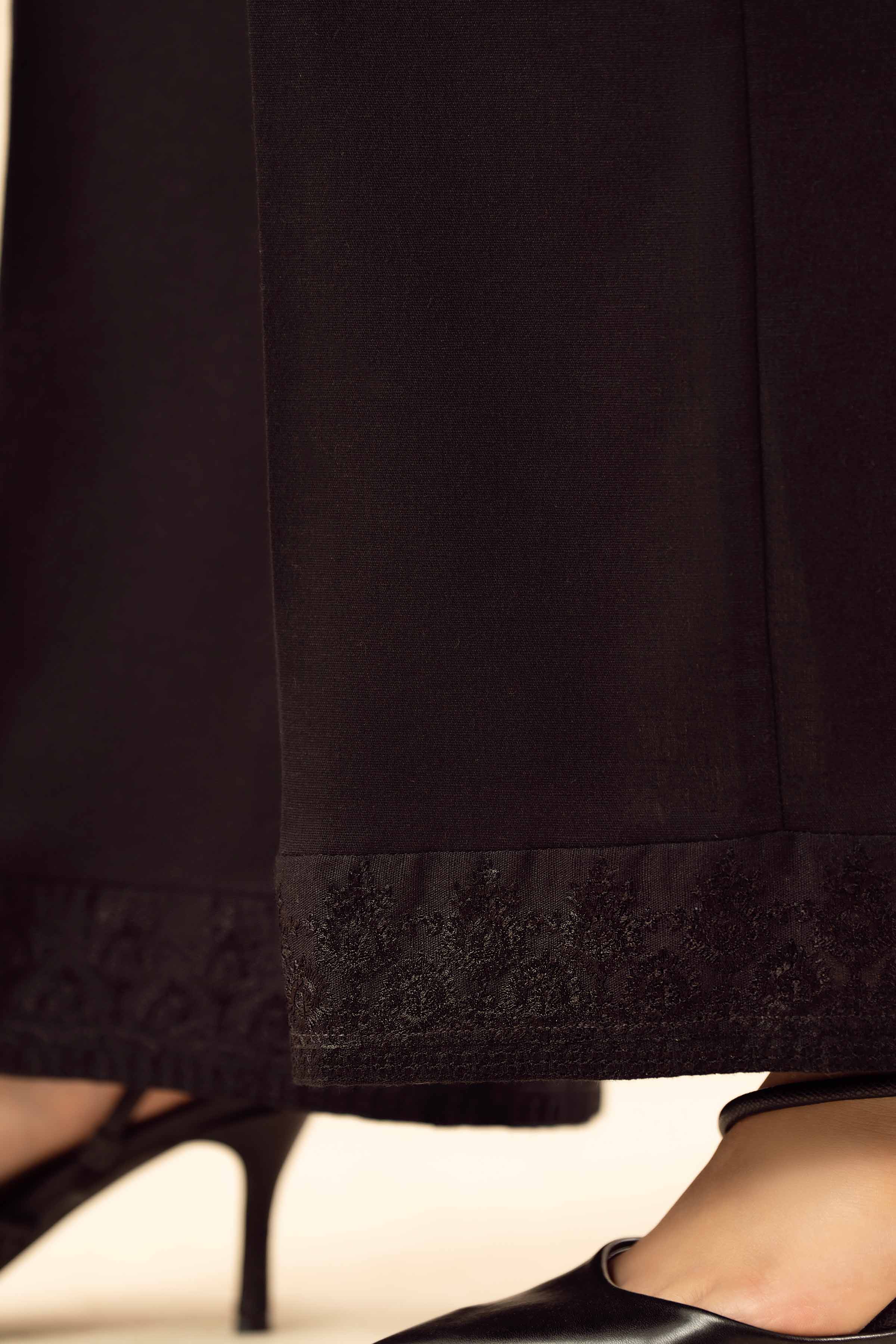 NISHATUAE - Black Embroidered Karandi Ready to wear Pants