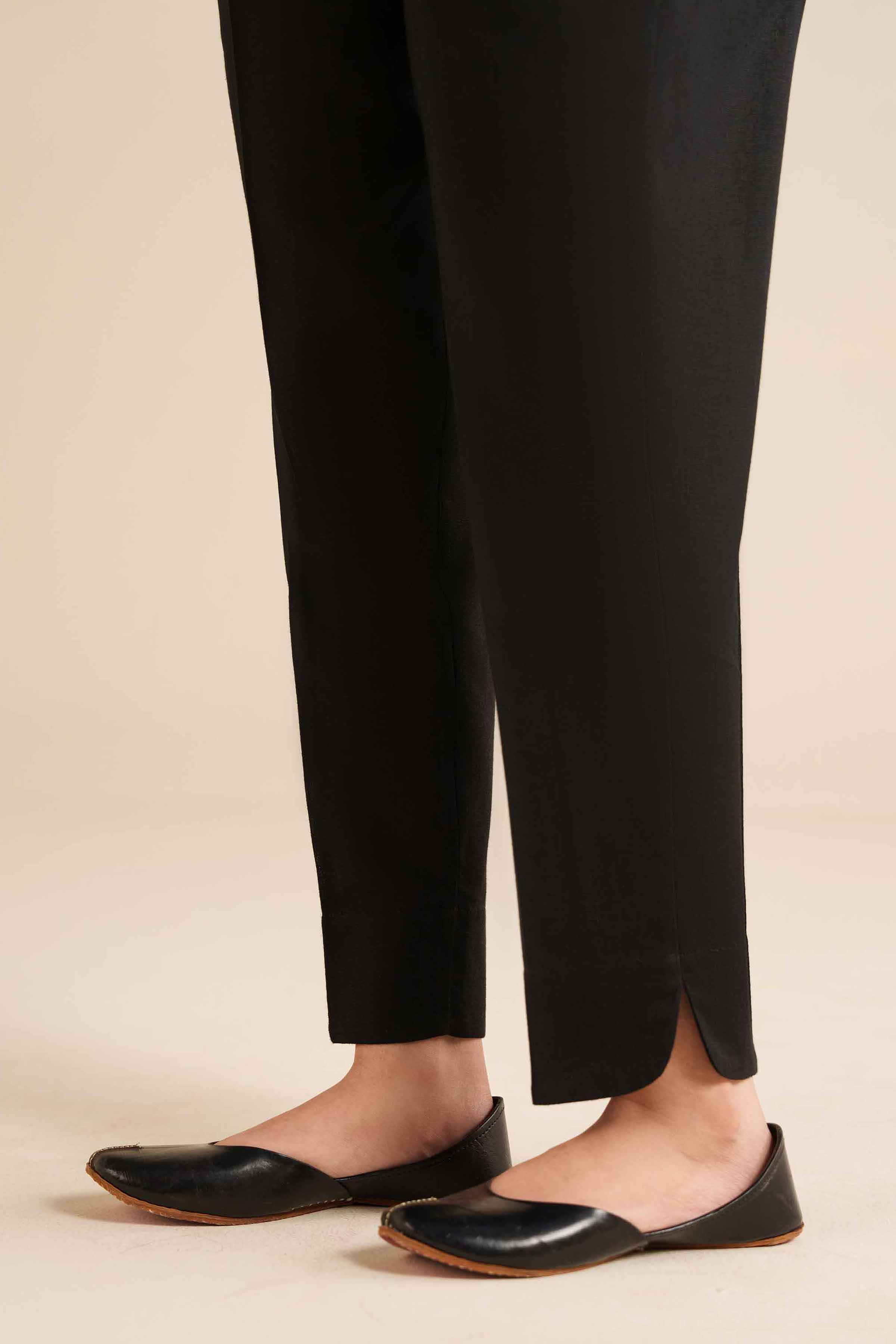 NISHATUAE - Black Solids Karandi Ready to wear Trousers