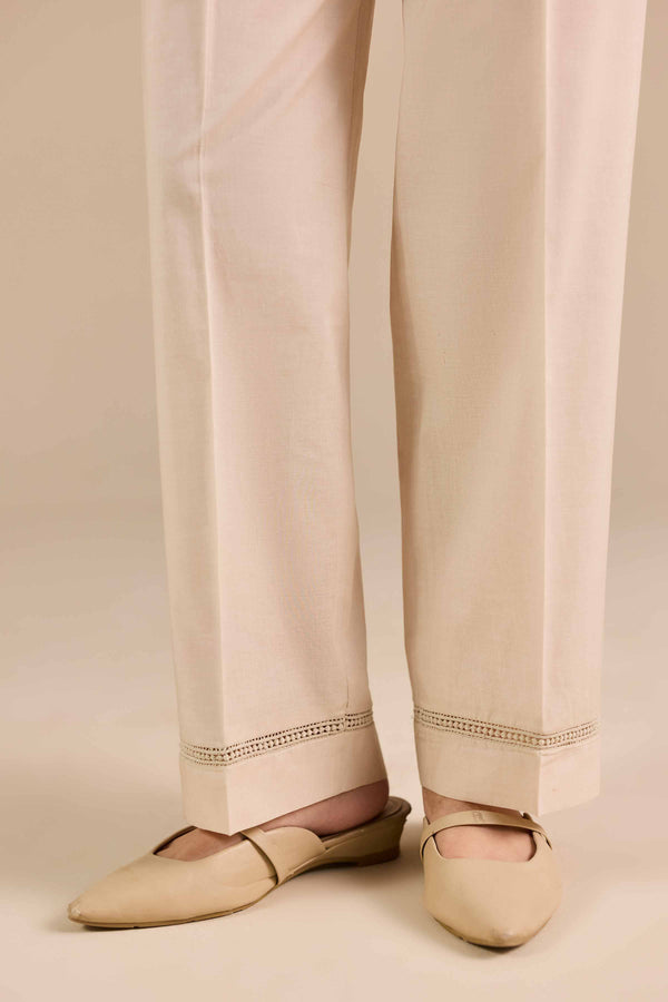 NISHATUAE - Beige Solids Cambric Ready to wear Trousers