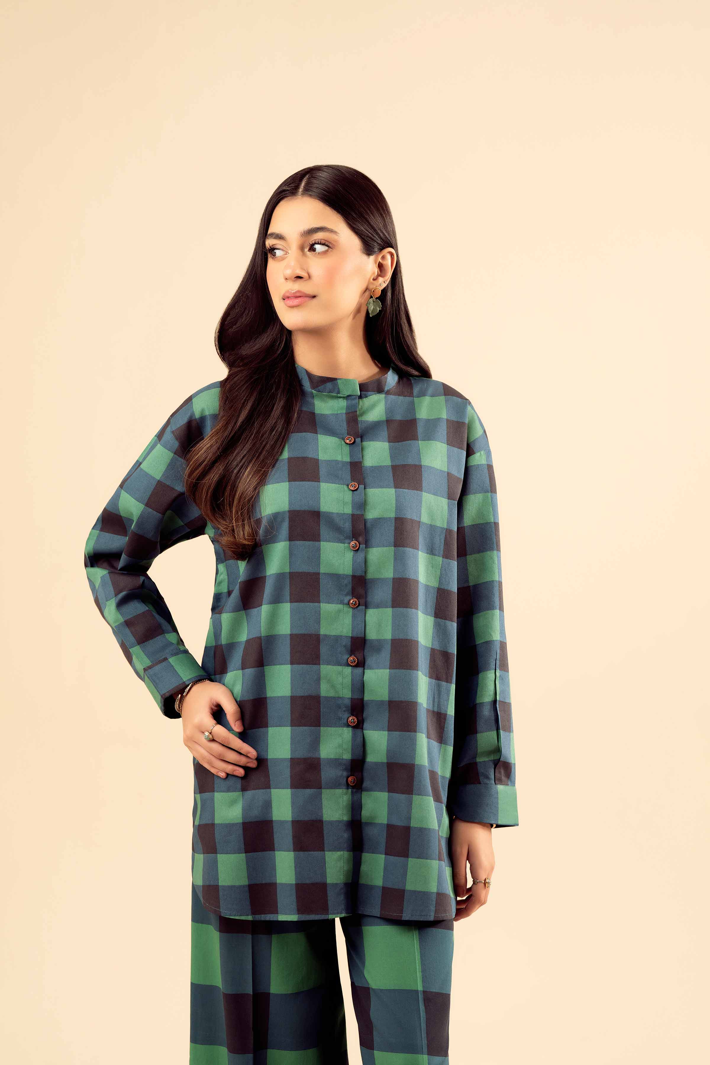 NISHATUAE - Green Printed Cambric 2-piece Ready to wear Dress