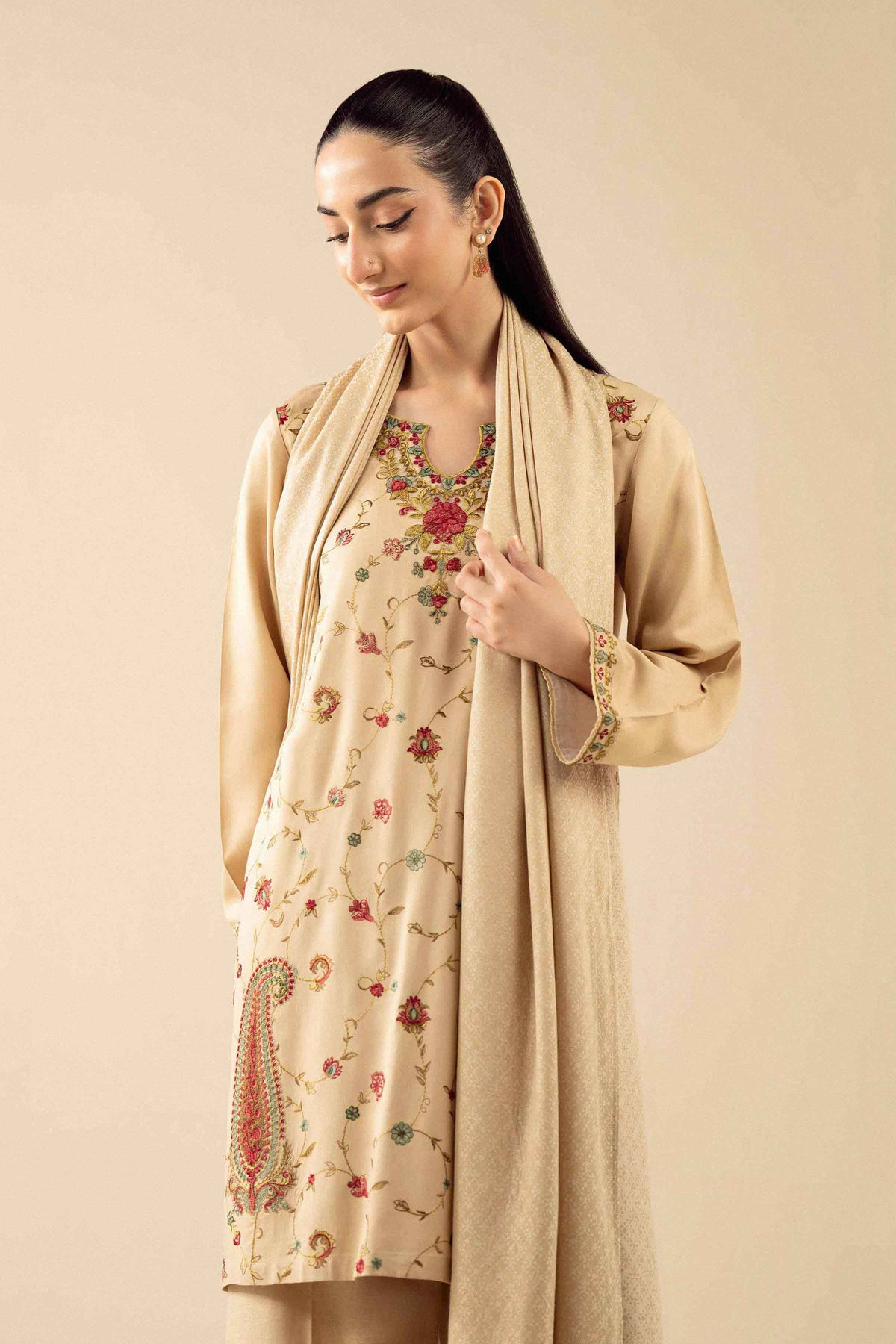 3 Piece - Embroidered Suit - PW25-186