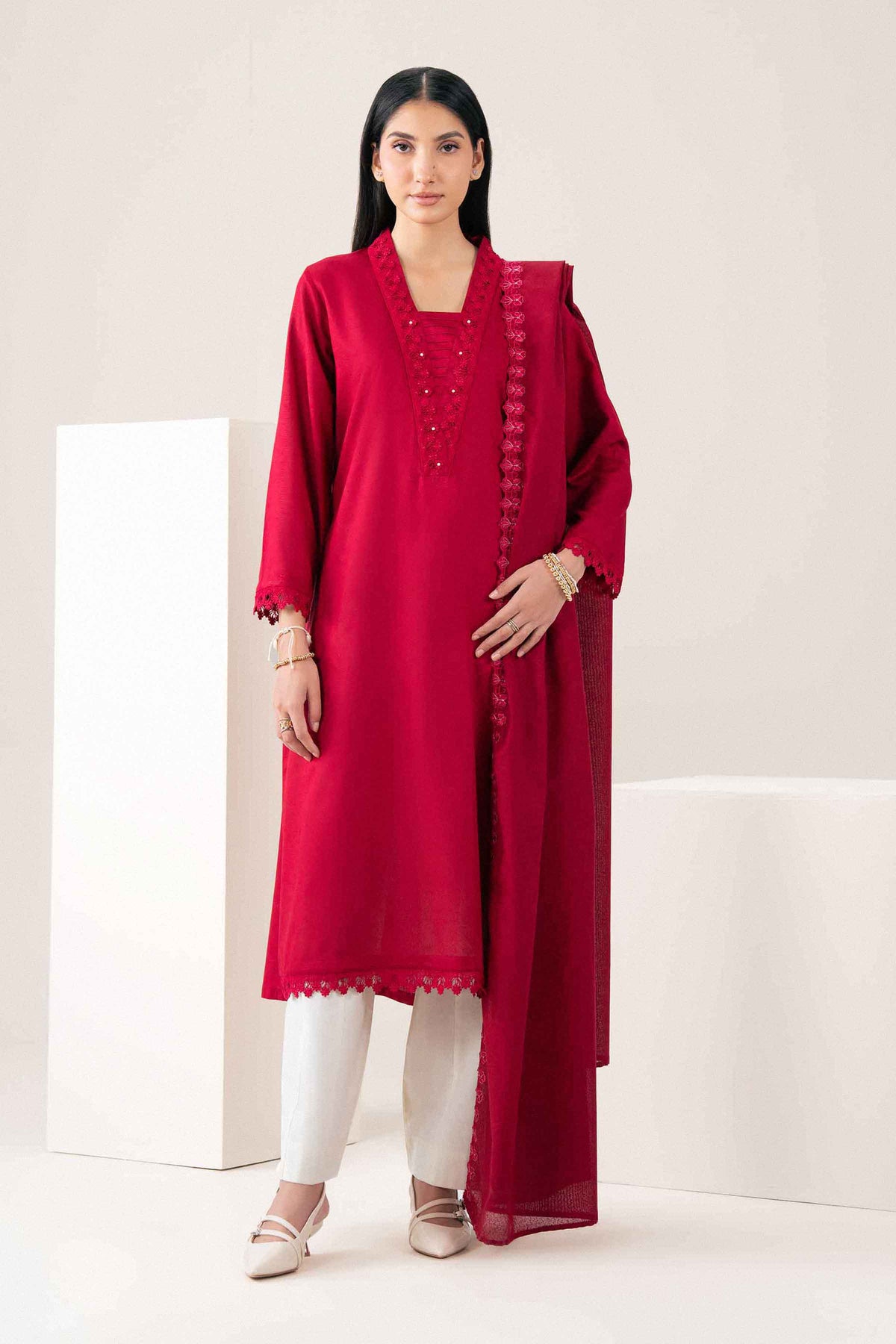 2 Piece - Embroidered Suit - PW25-196-for Women -  Pret Collection | Nishat UAE | Shop Online 