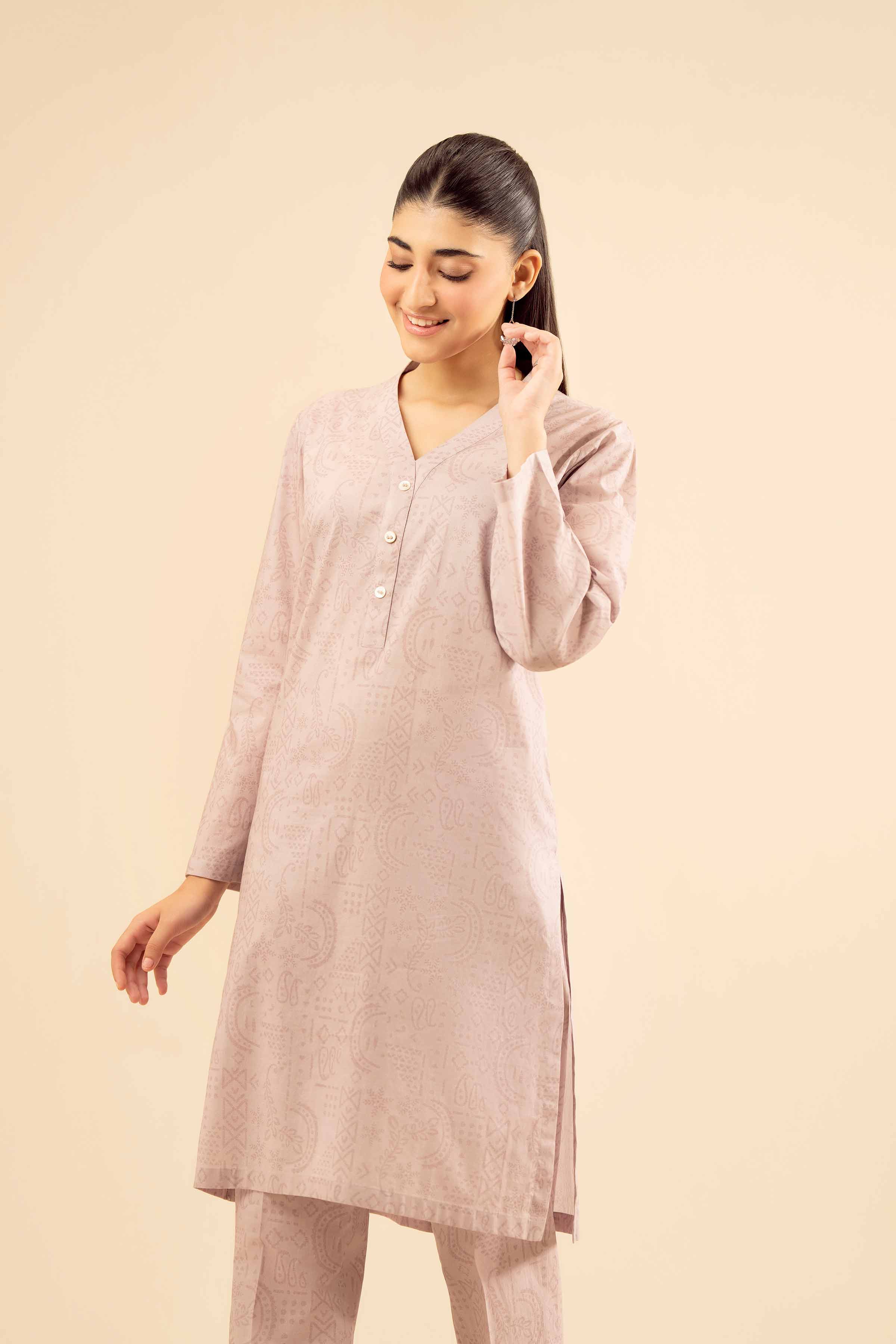 NISHATUAE - Pink Printed Cambric 2-piece Ready to wear Dress