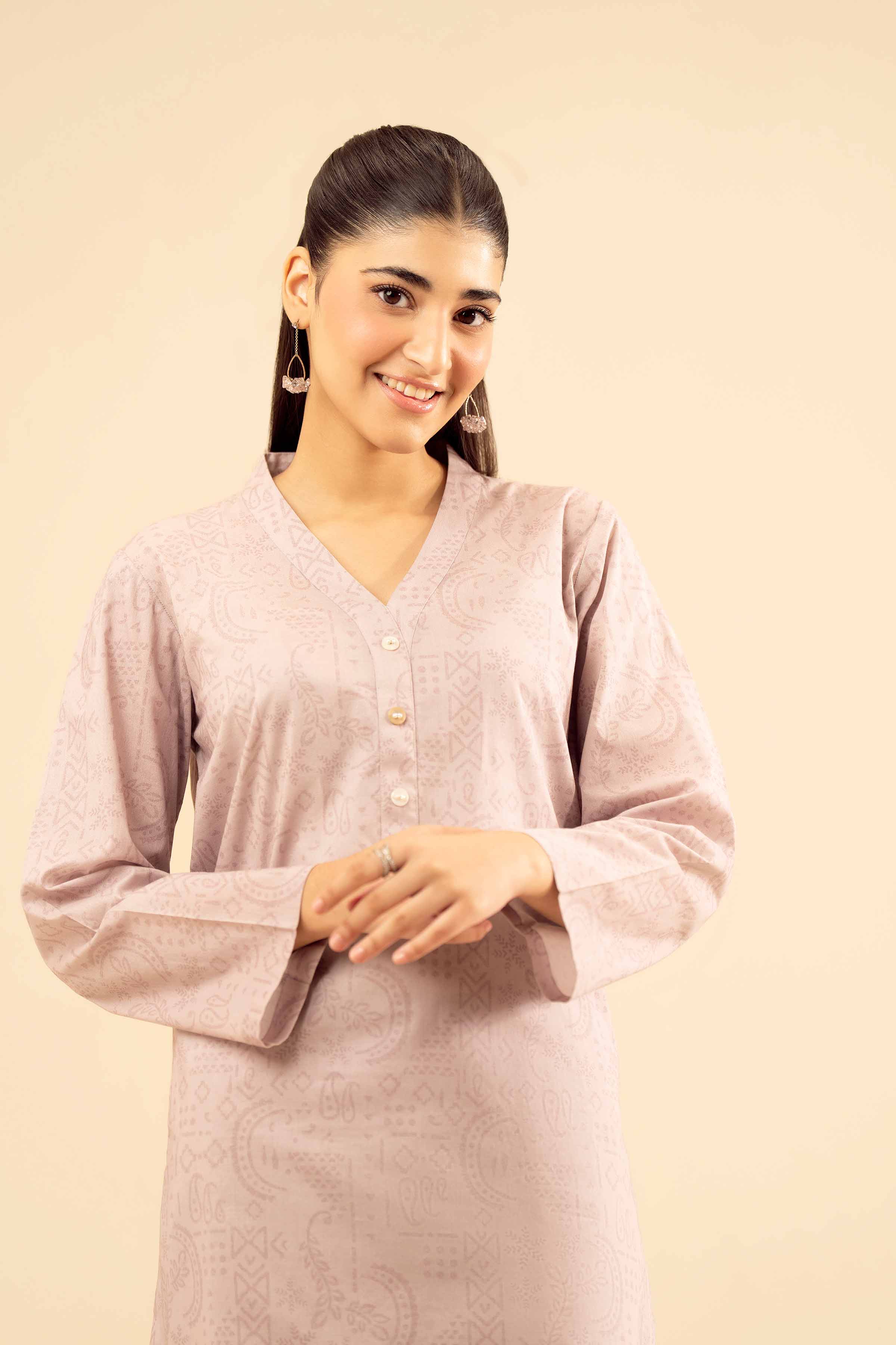 NISHATUAE - Pink Printed Cambric 2-piece Ready to wear Dress