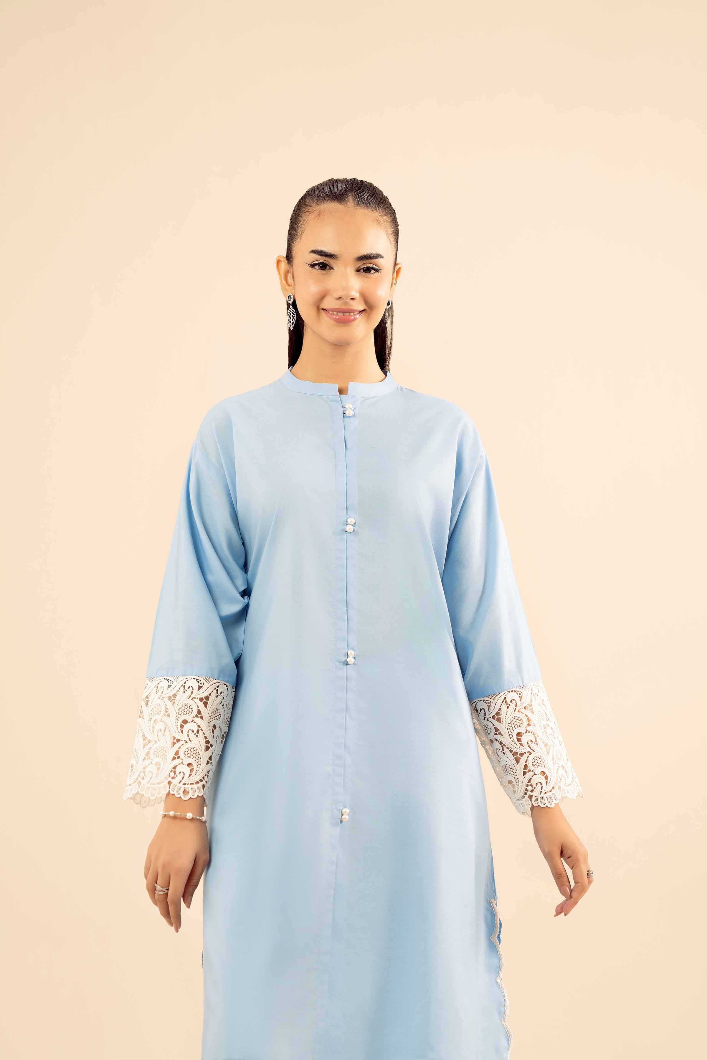 NISHATUAE - Blue Solids Tropical 2-piece Ready to wear Dress