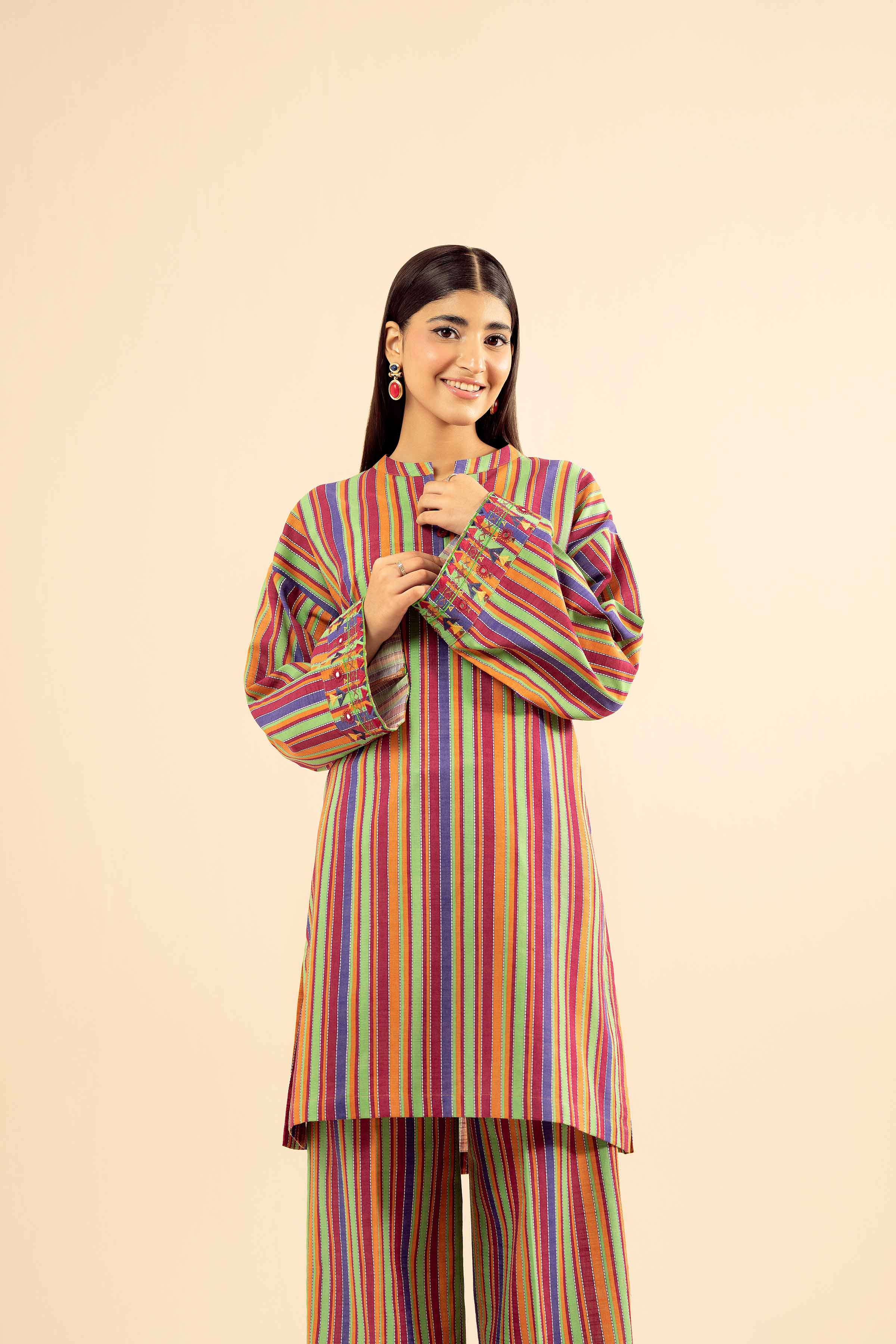 NISHATUAE - Multi Embroidered Khaddar 2-piece Ready to wear Dress