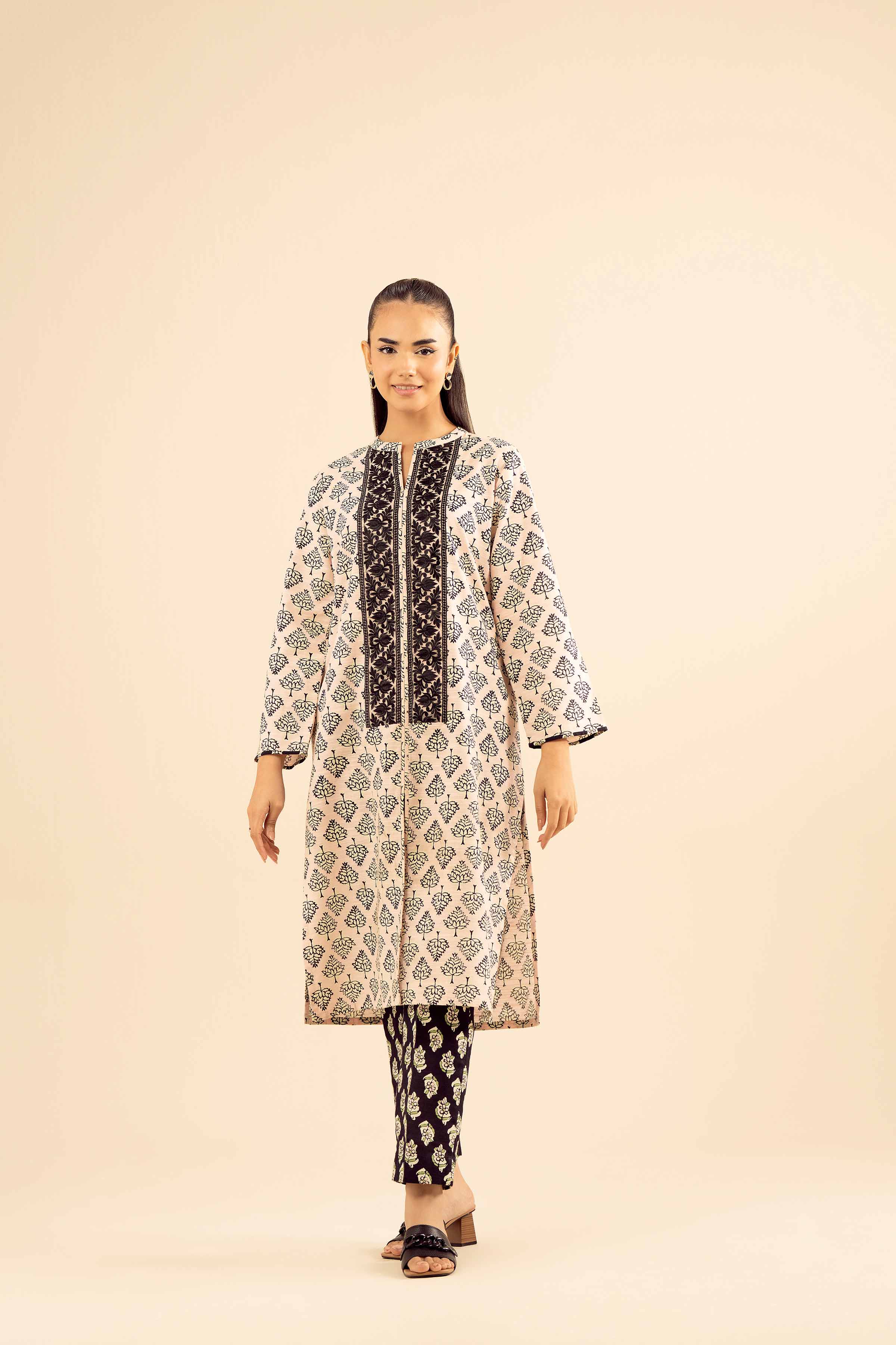 NISHATUAE - Multi Embroidered Khaddar 2-piece Ready to wear Dress