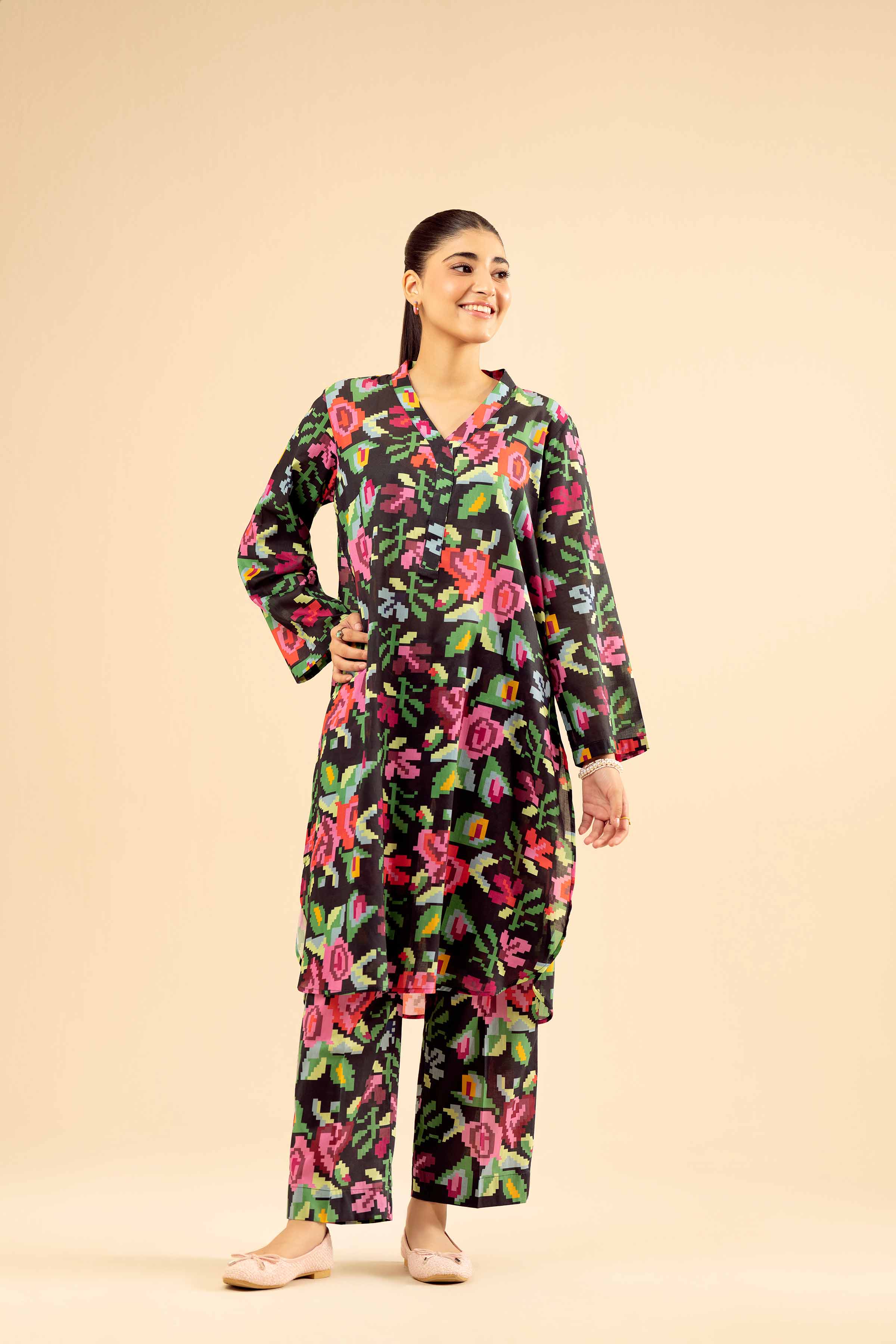 NISHATUAE - Multi Printed Cambric 2-piece Ready to wear Dress