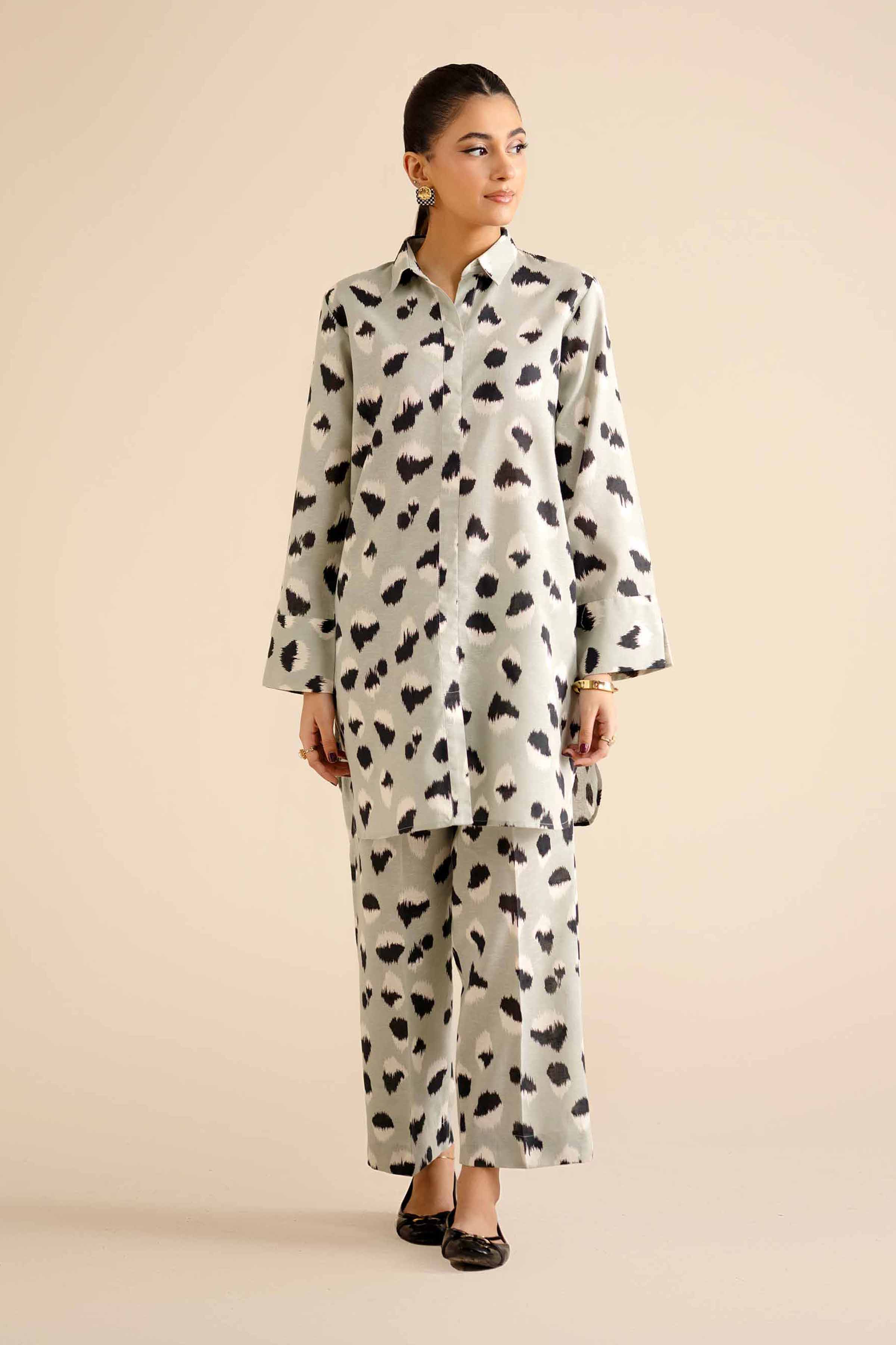 NISHATUAE - Green Printed Karandi 2-piece Ready to wear Dress